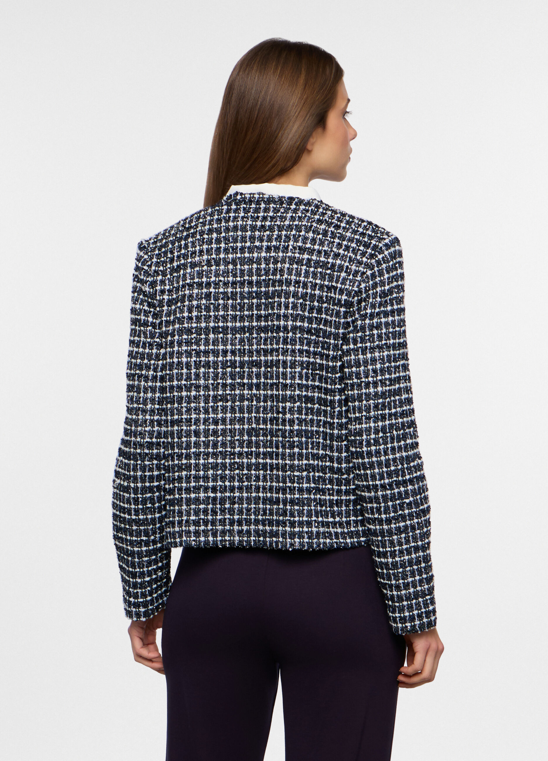 Giacca boucl&eacute; con filo lurex donna_1