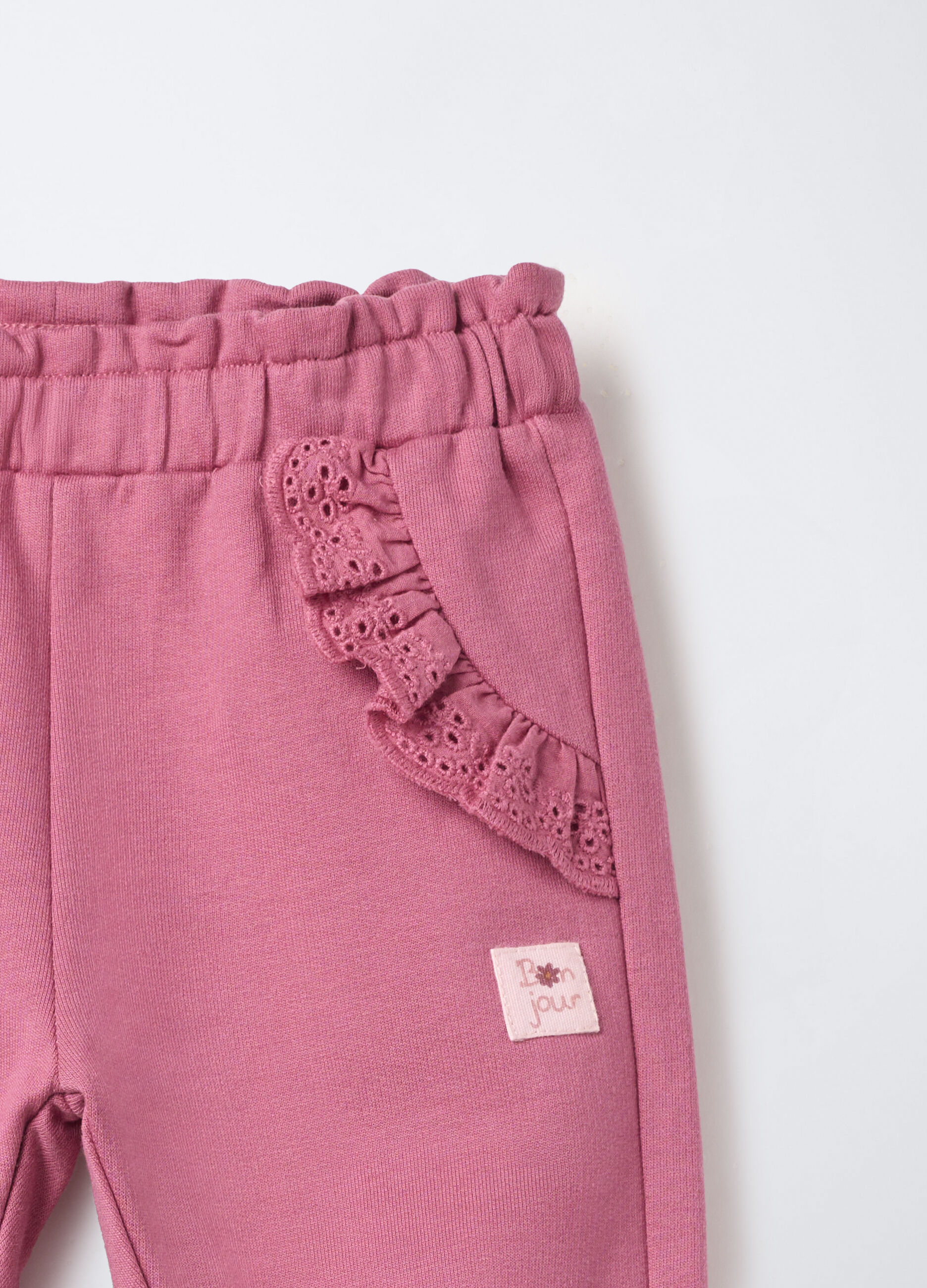 Pantaloni in pura felpa di cotone Fit regular neonata_2