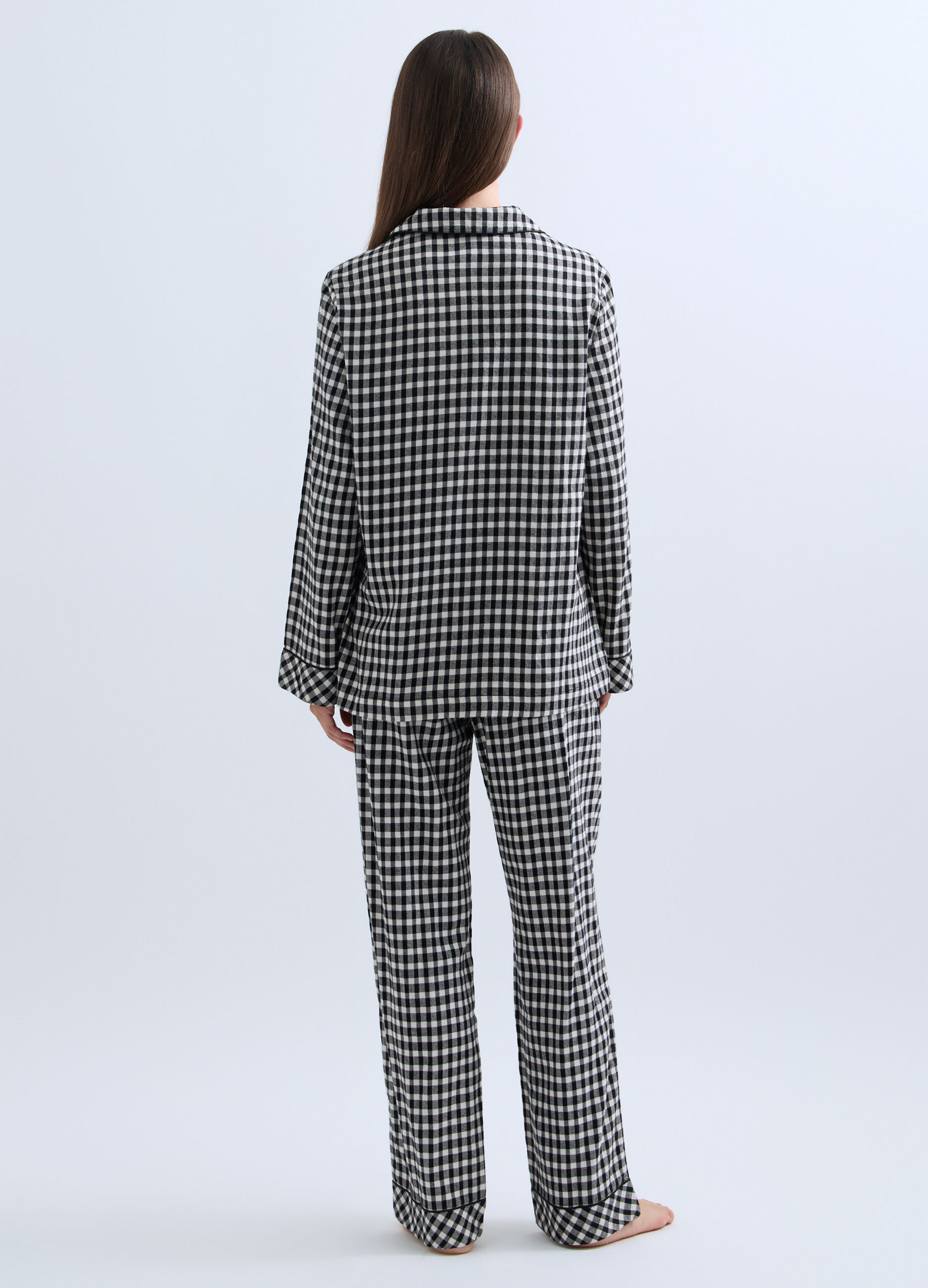 Set pigiama lungo in flanella misto cotone donna_1