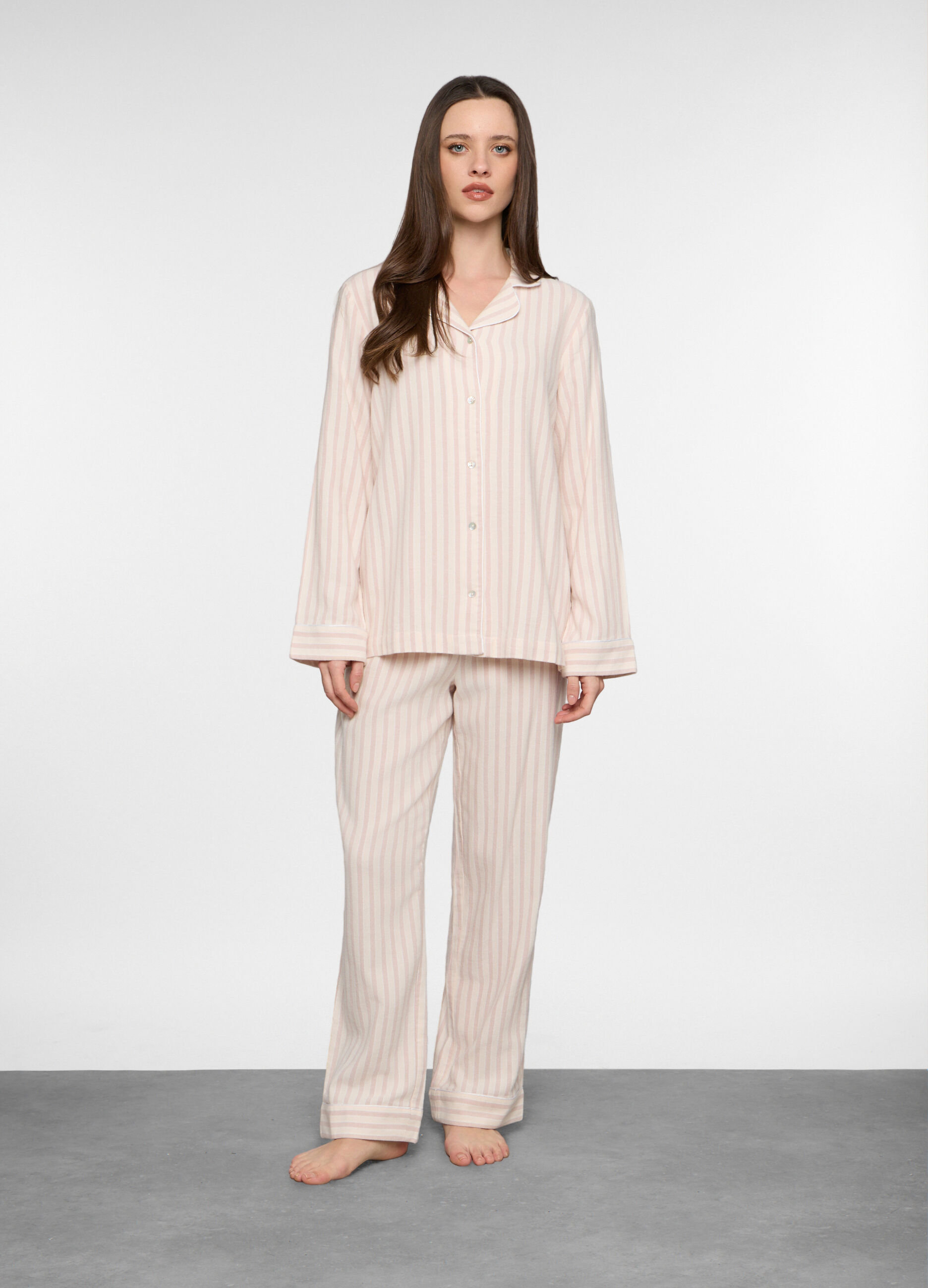 Set pigiama lungo in flanella donna_0