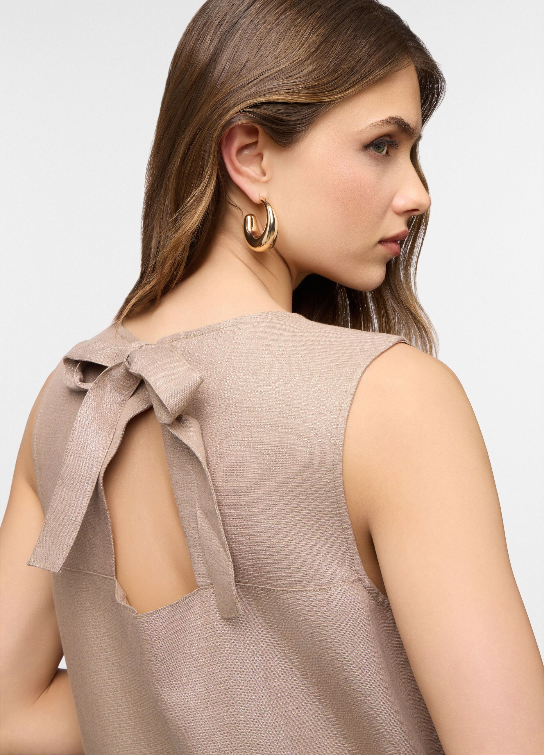Abito corto Fit Straight misto lino donna_2