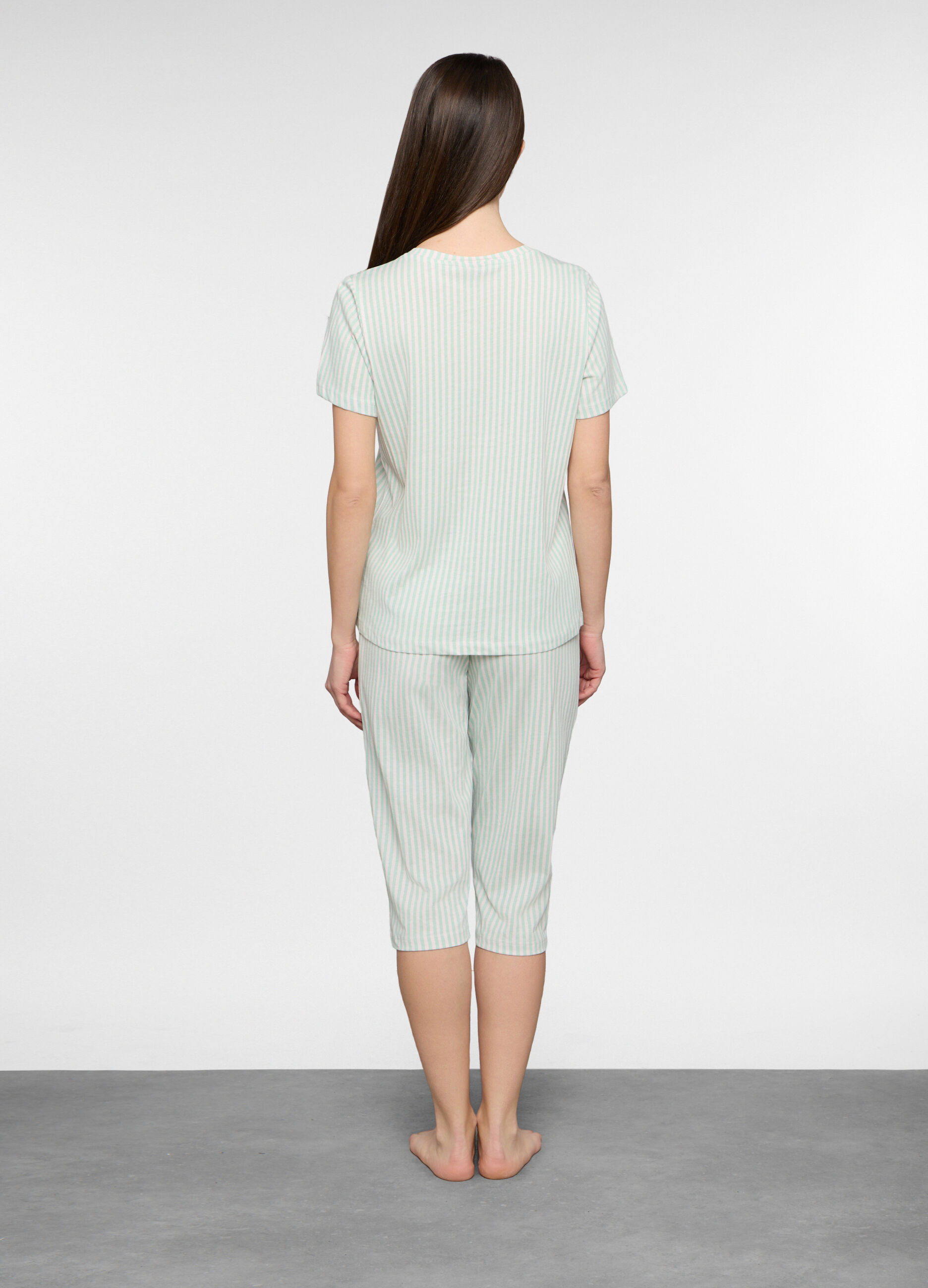 Set pigiama corto in jersey di puro cotone donna_1