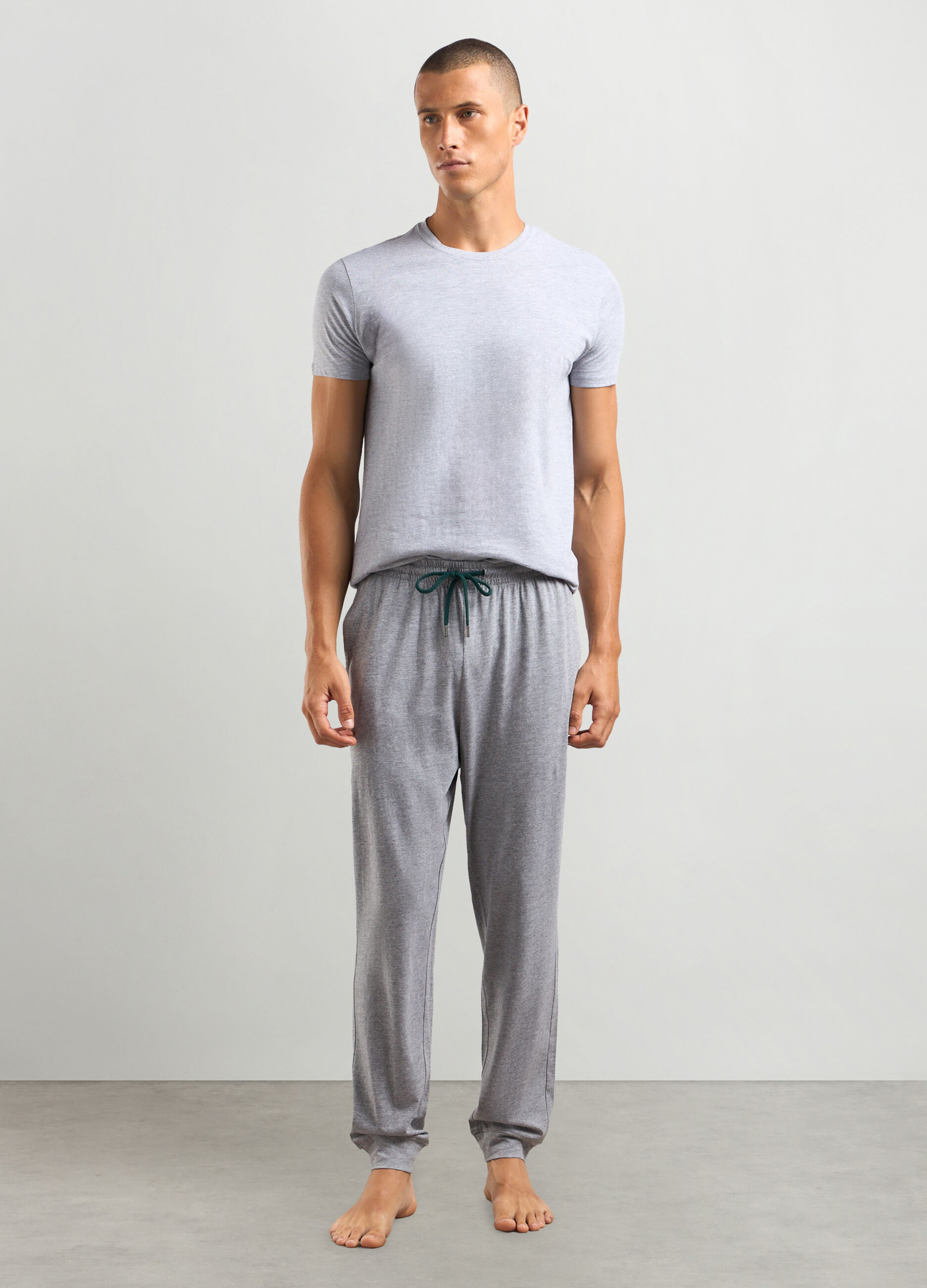 Pantaloni pigiama lunghi in misto cotone uomo_0