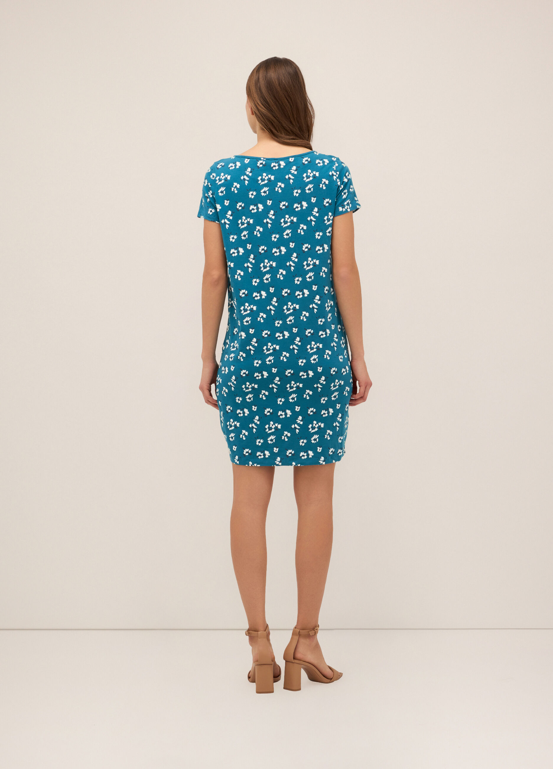 Abito corto in cotone stretch donna_1