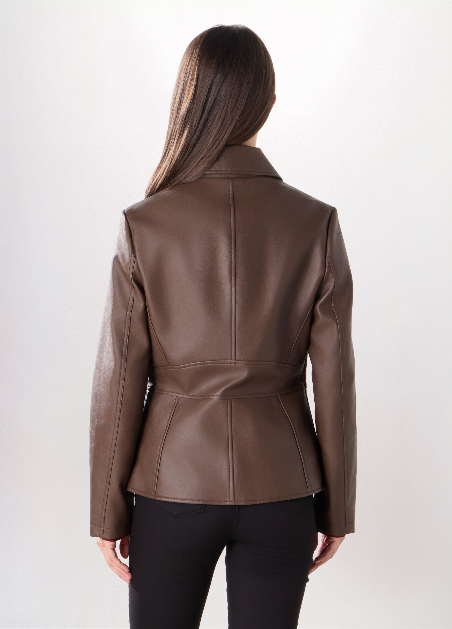 Cappotto in eco pelle donna_1