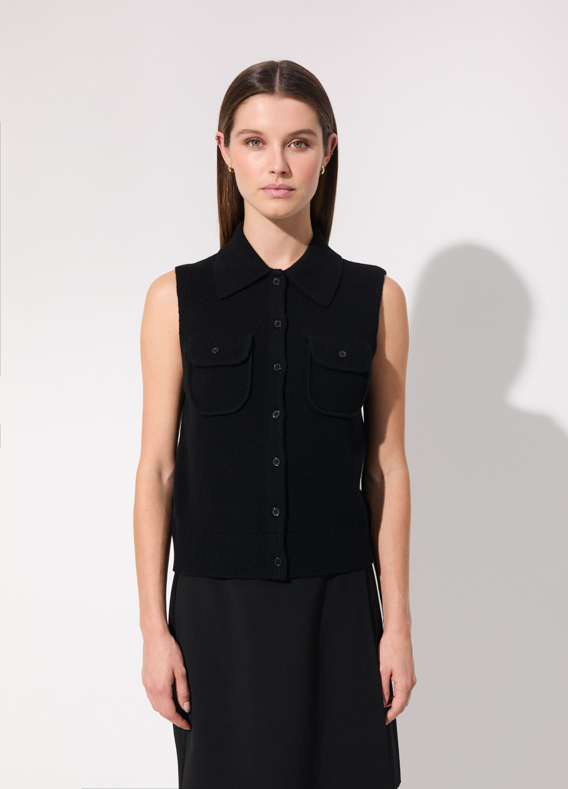 Gilet tricot in pura lana donna_1