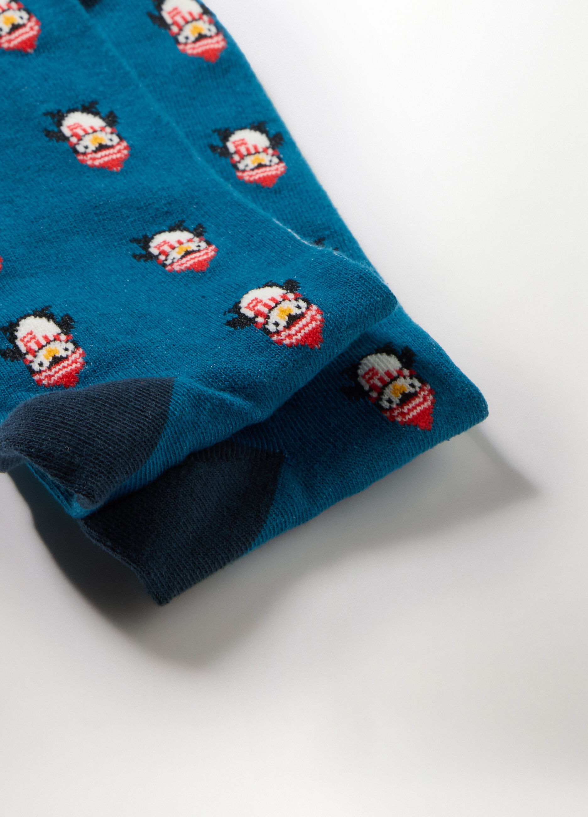 Calze corte in cotone stretch a fantasia uomo_1