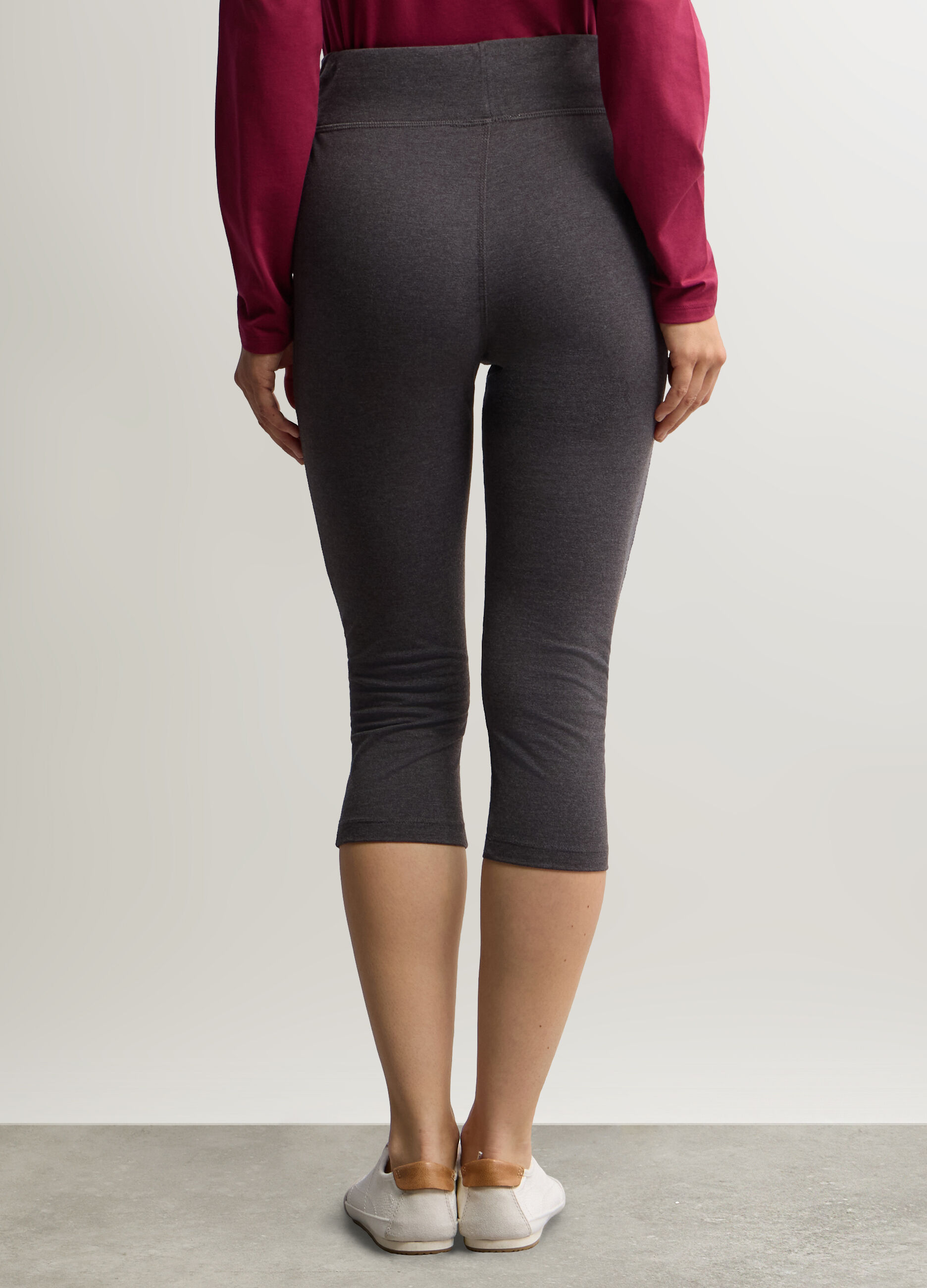 Leggings Capri Slim Fit in jersey di cotone stretch donna_2