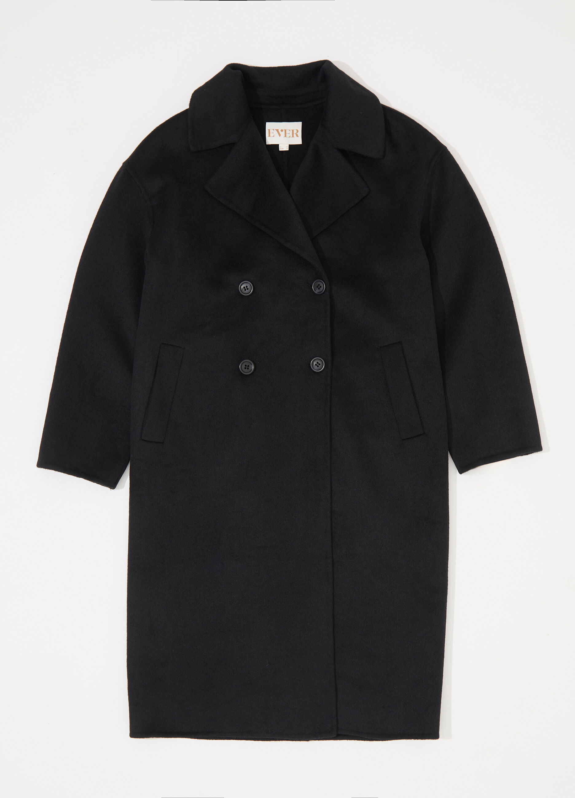 Cappotto lungo doppiopetto in misto lana donna_4