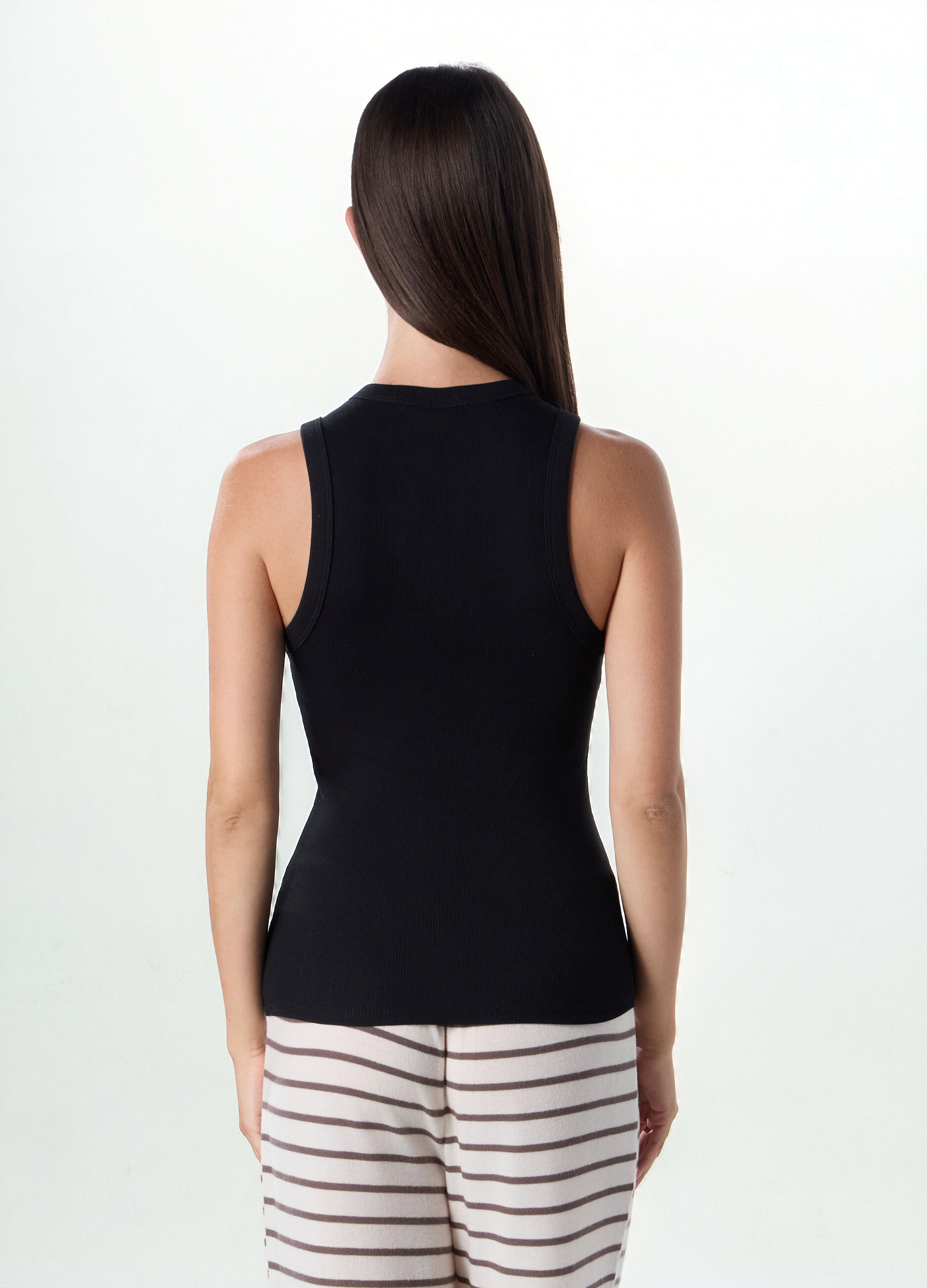 Canotta intima in costina di cotone stretch donna_1