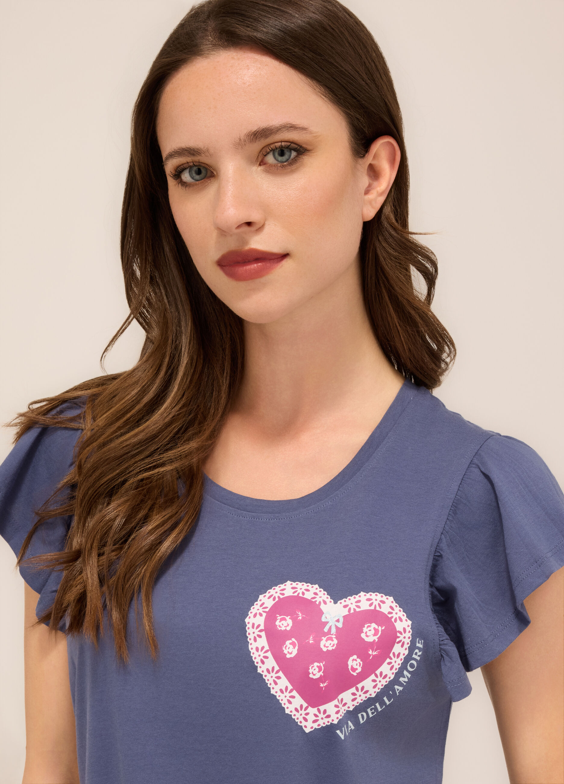 Set pigiama corto in jersey di puro cotone donna_2