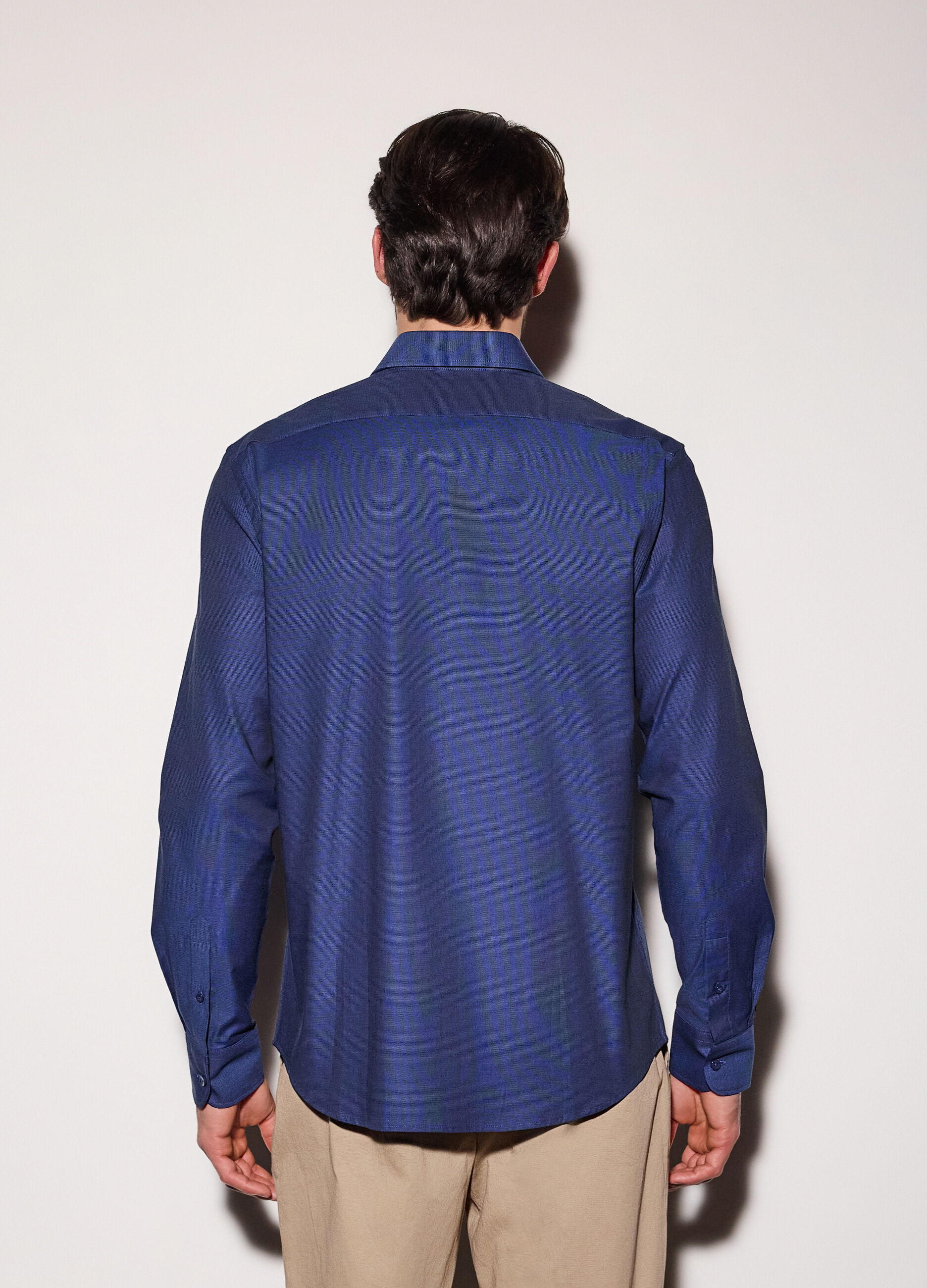 Camicia regular fit in cotone stretch uomo_1