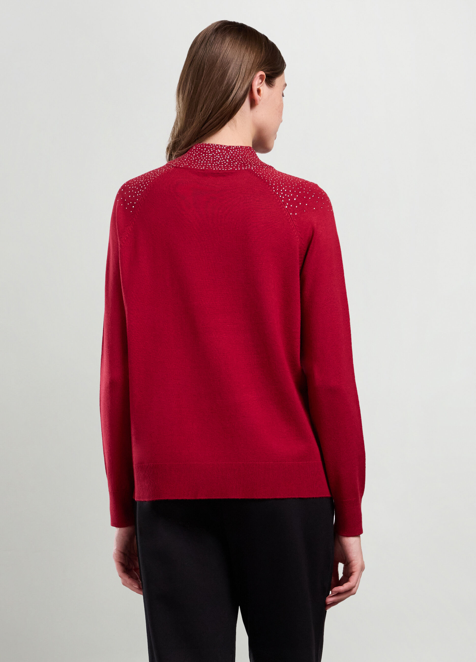 Pullover misto viscosa con strass donna_1