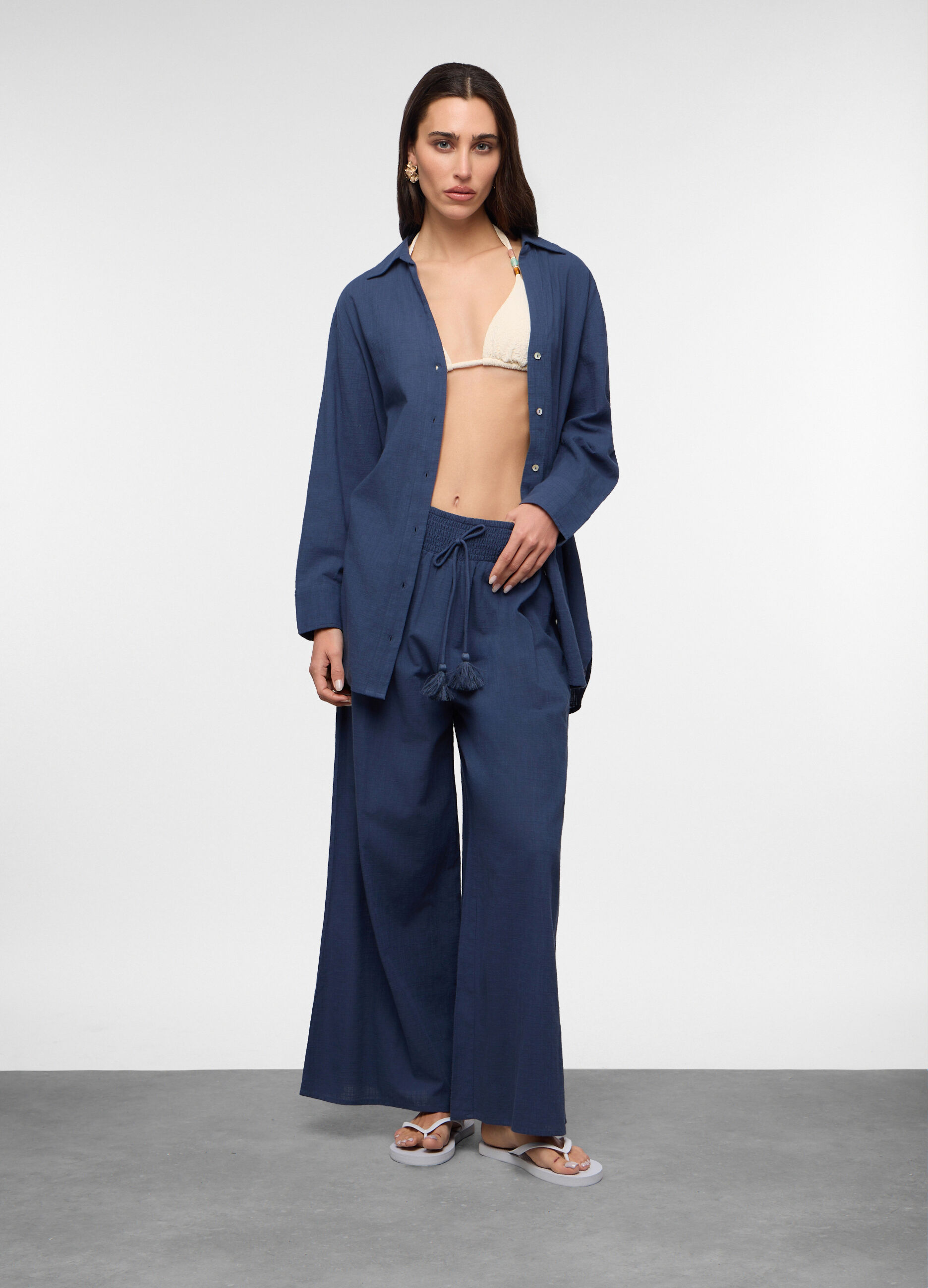 Pantaloni wide leg copricostume donna_0