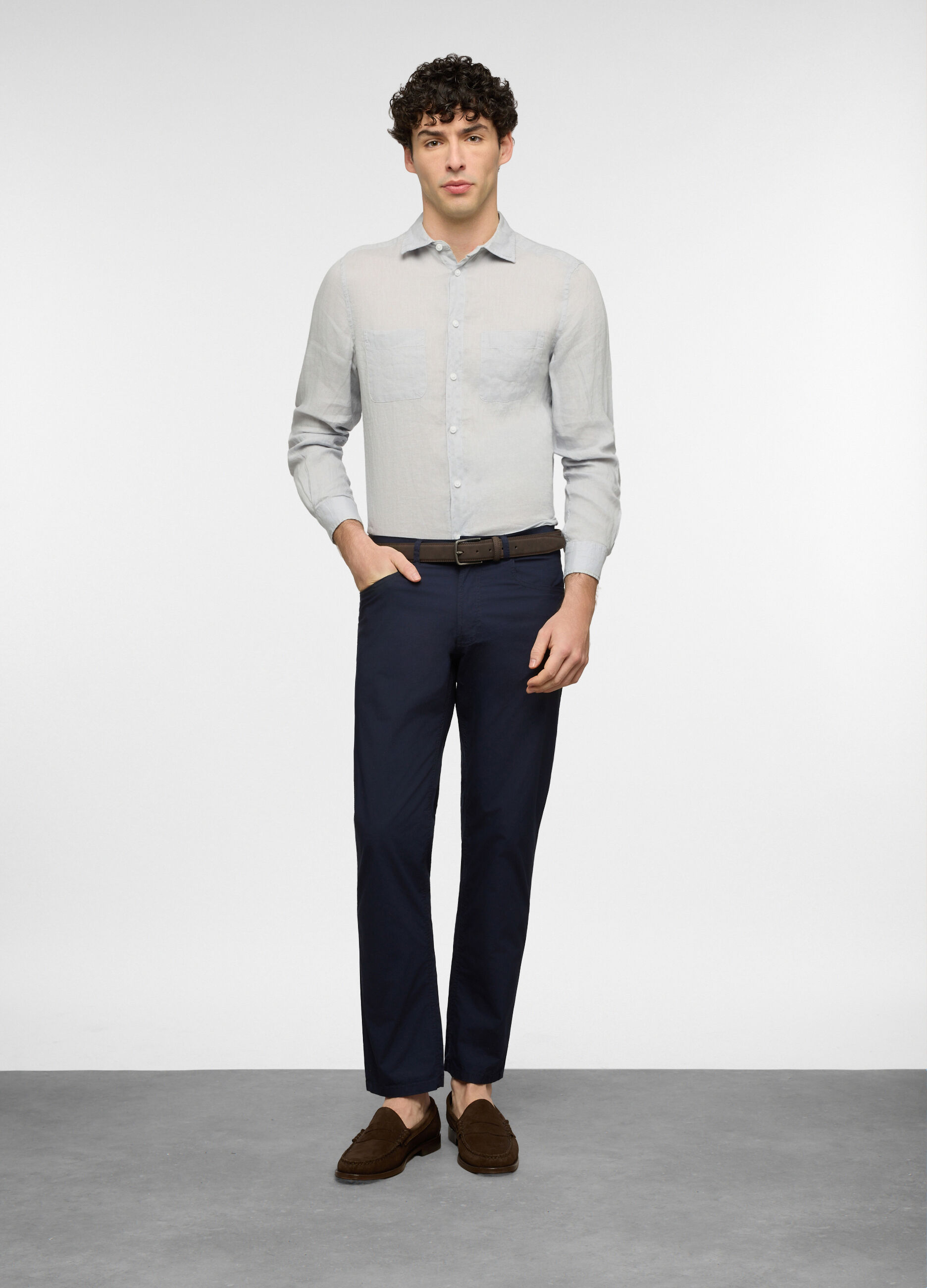 Pantaloni 5 tasche in cotone stretch uomo_0