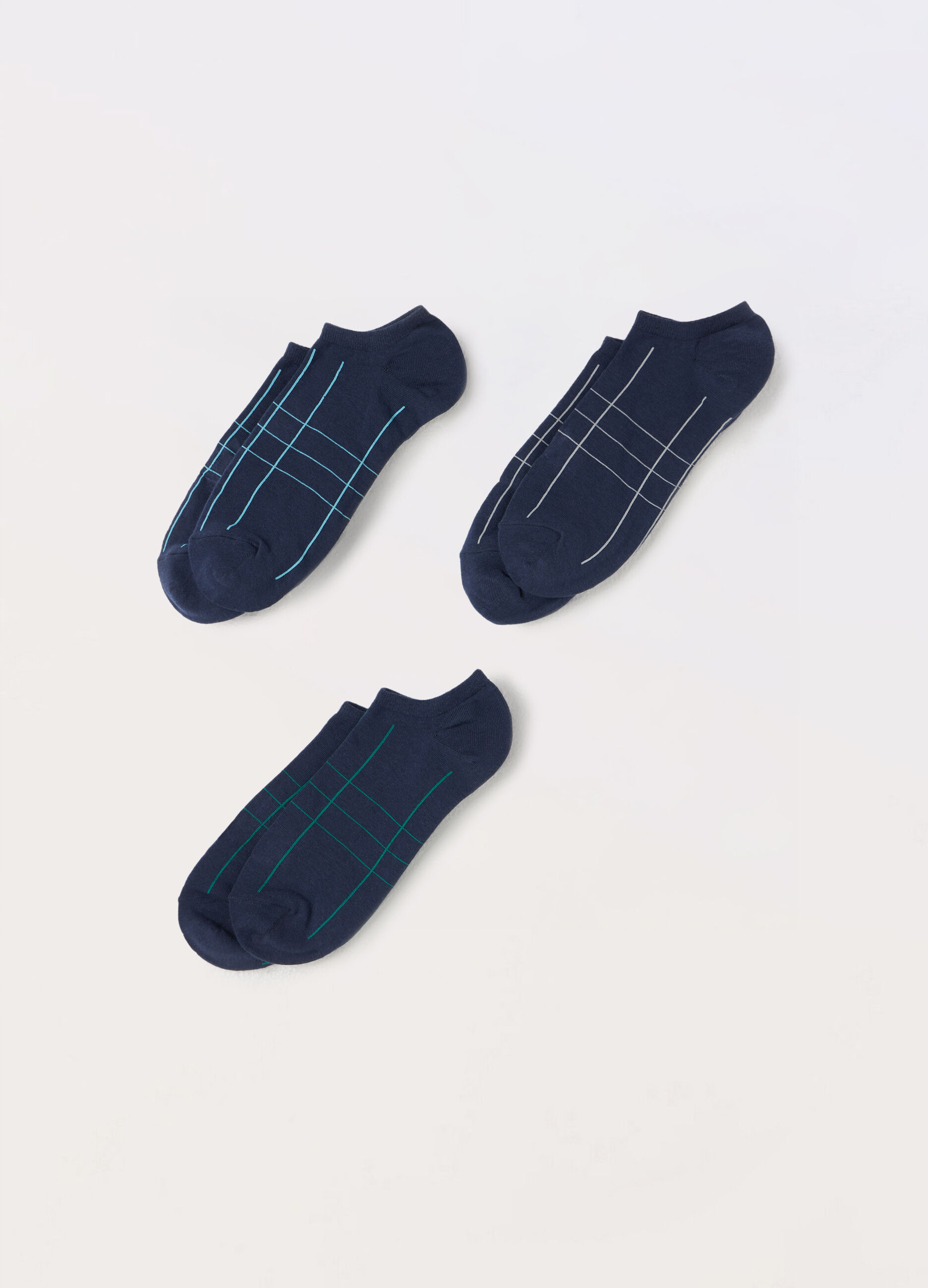 3 pack calzini sneaker in cotone stretch con incroci uomo_0