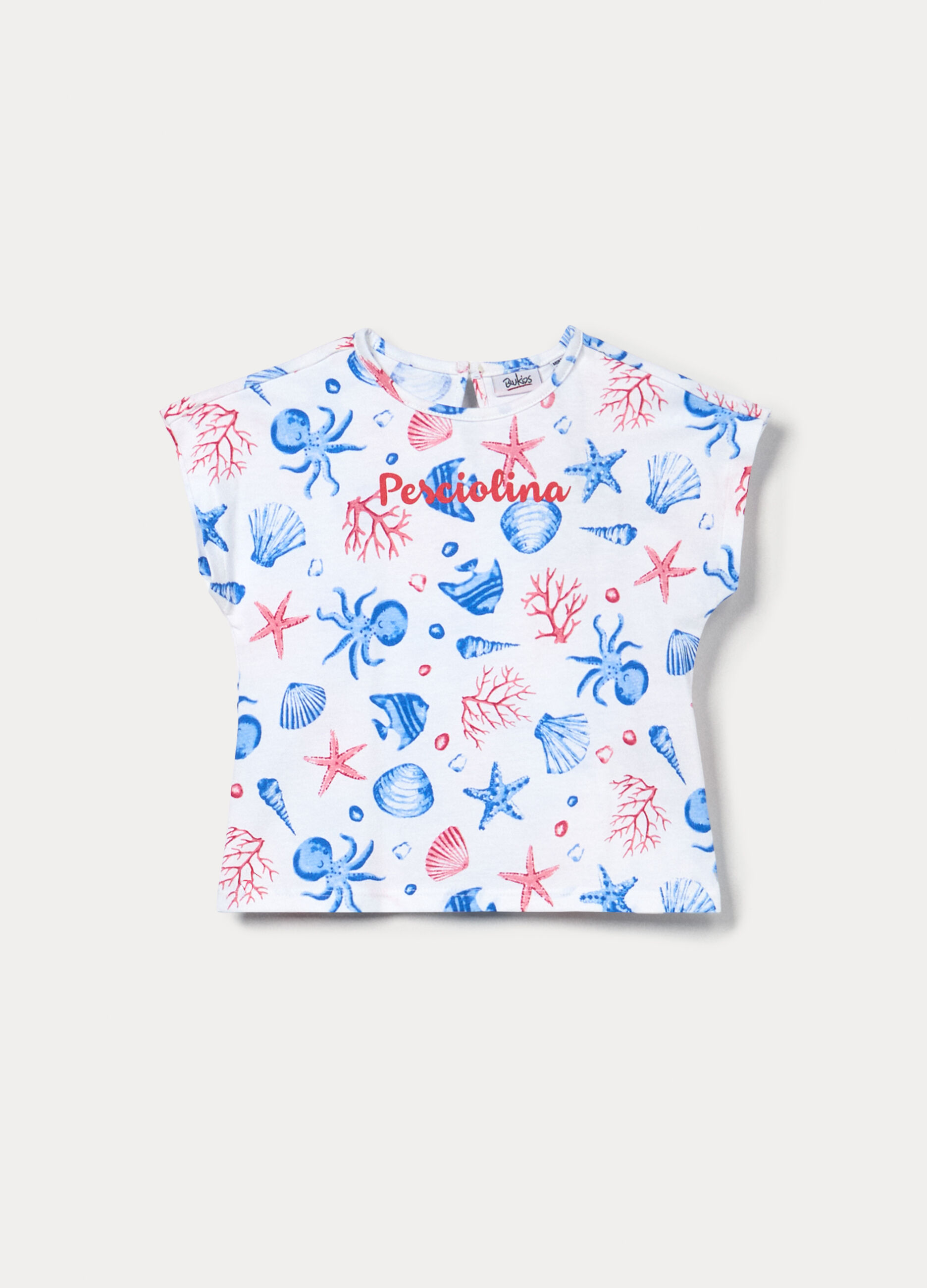 T-shirt girocollo in puro cotone bimba_0