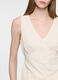 Blusa regular fit con scollo a V misto cotone donna_2