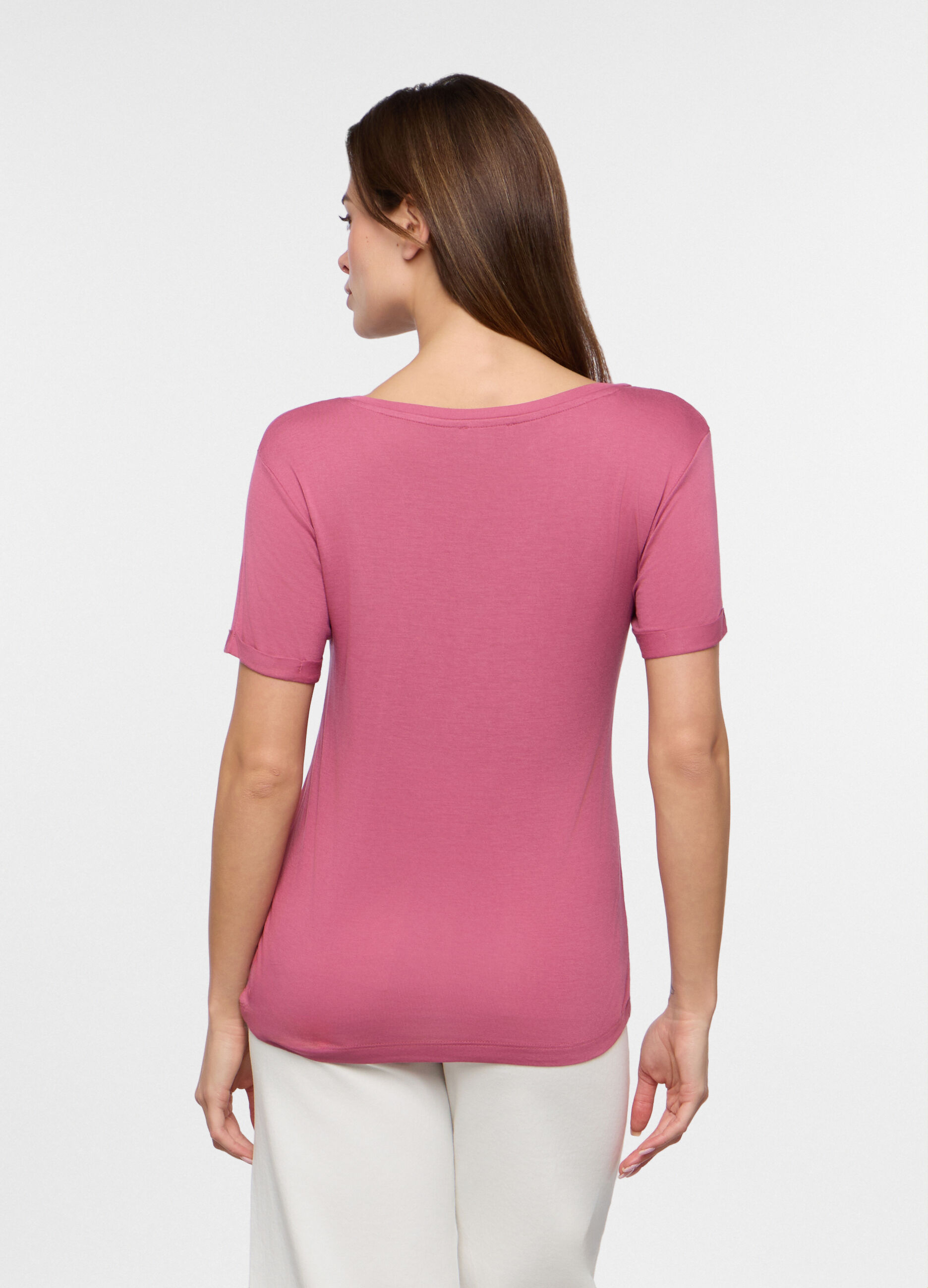 T-shirt in pura viscosa donna_1