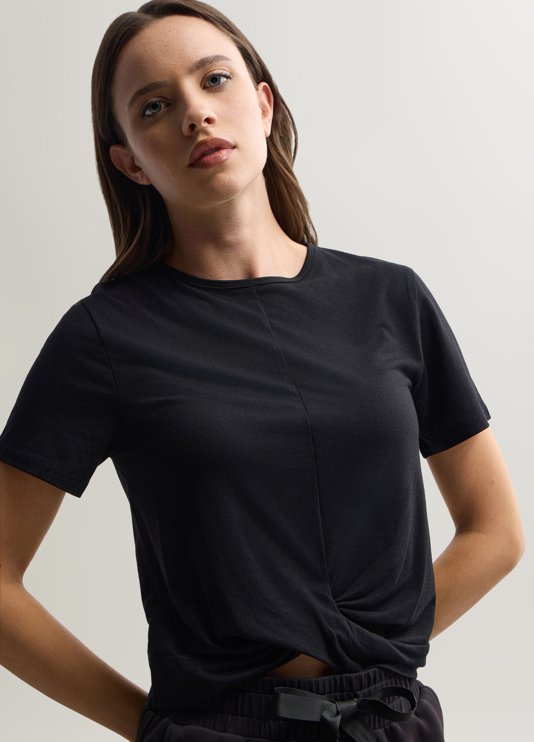 T-shirt girocollo stretch donna_2