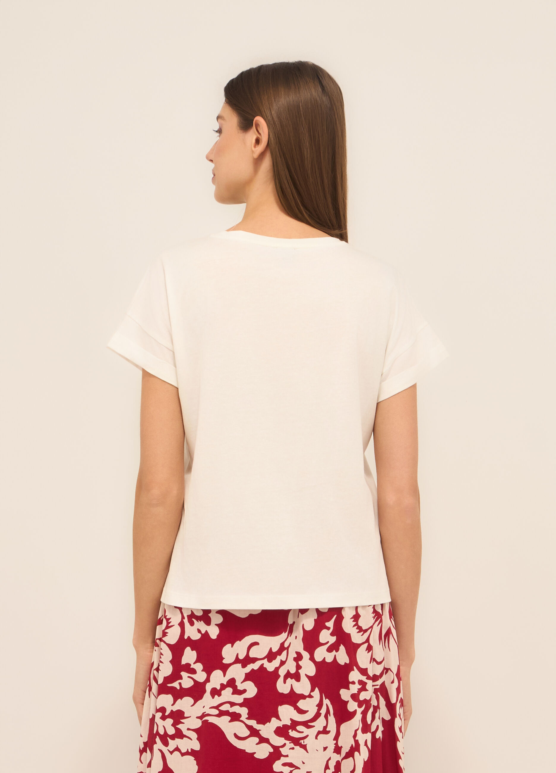 T-shirt in jersey di puro cotone donna_1