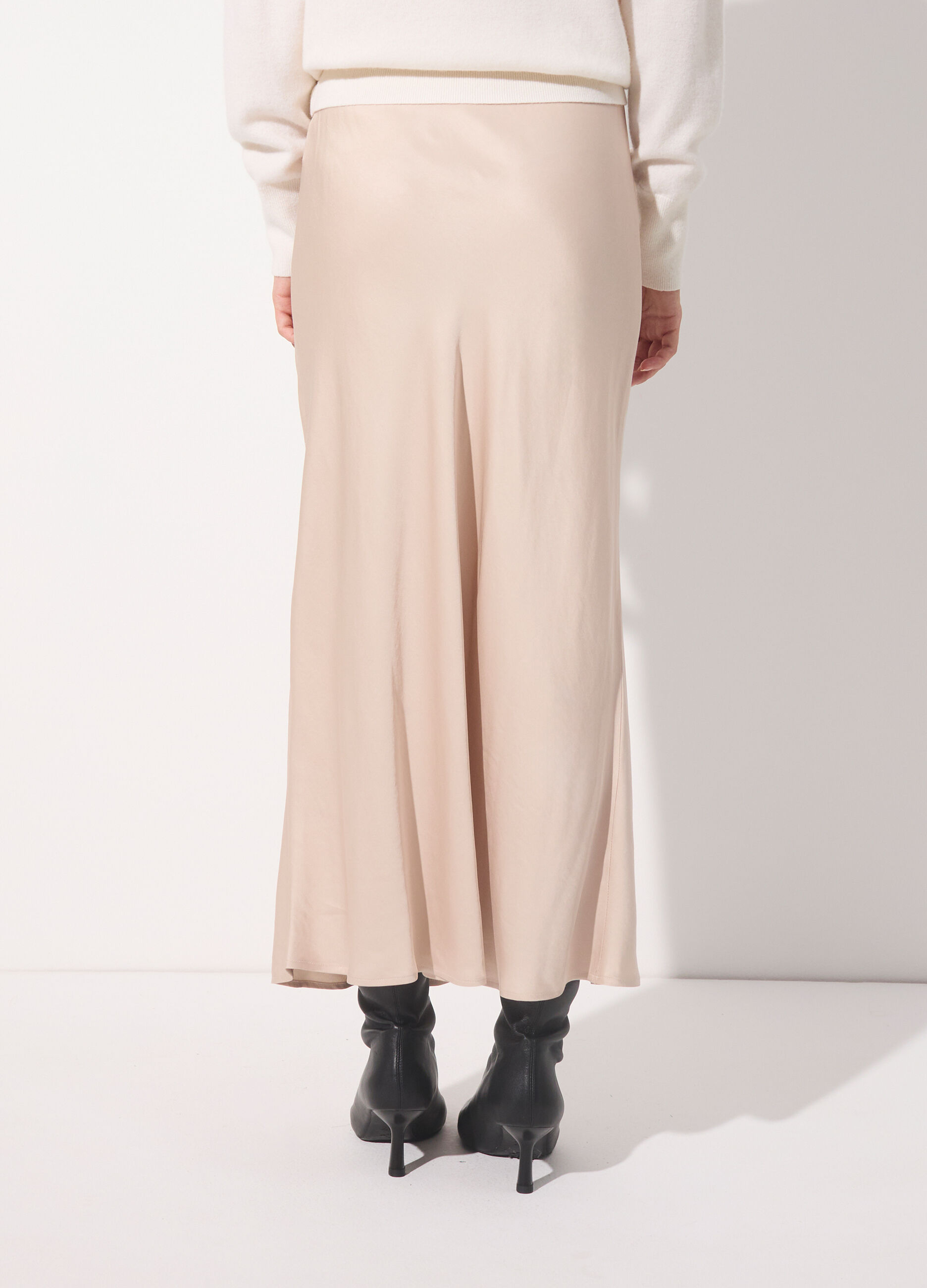 Gonna a tubino lunga in viscosa satin donna_2