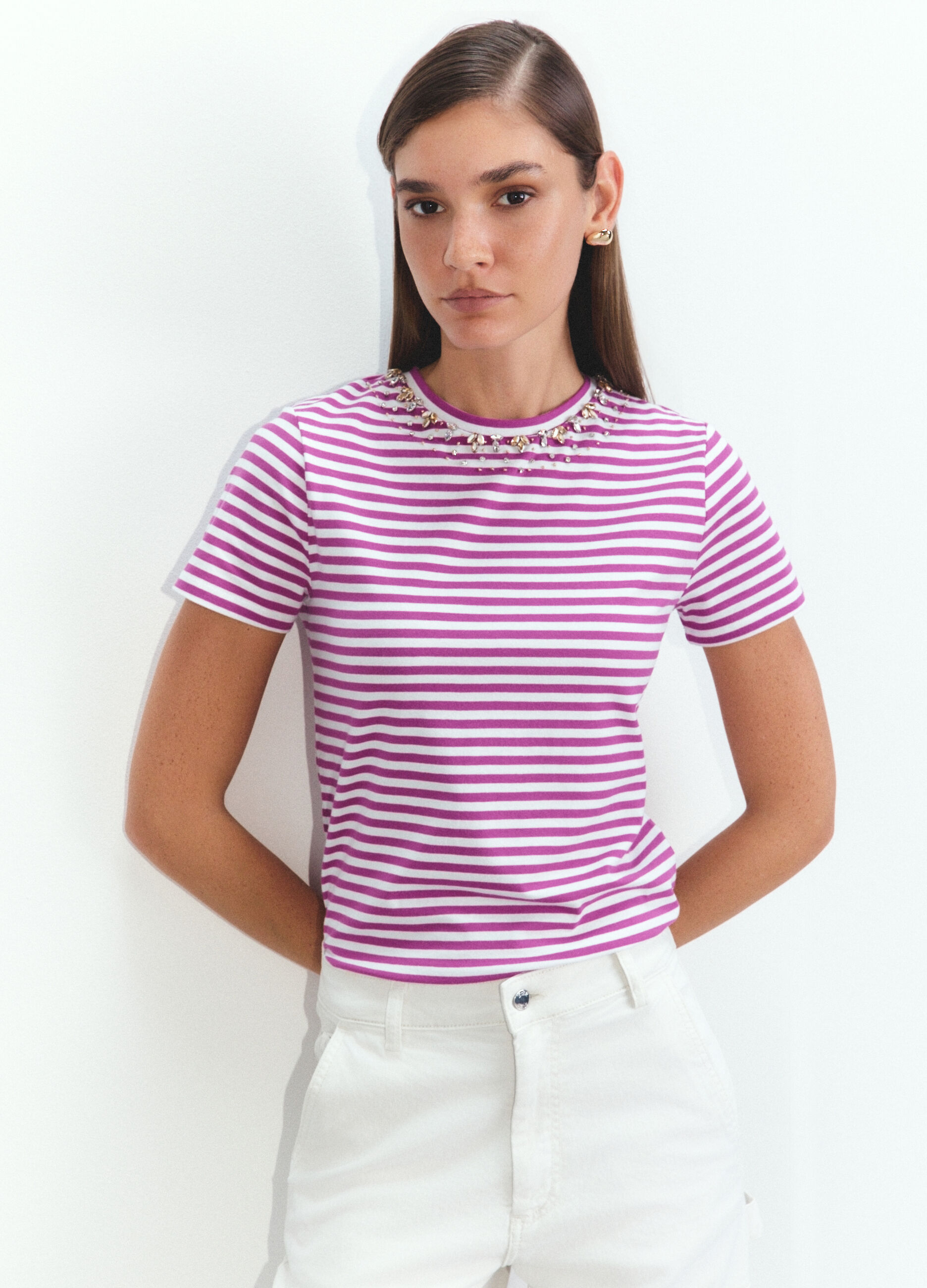 T-shirt girocollo stretch donna_1