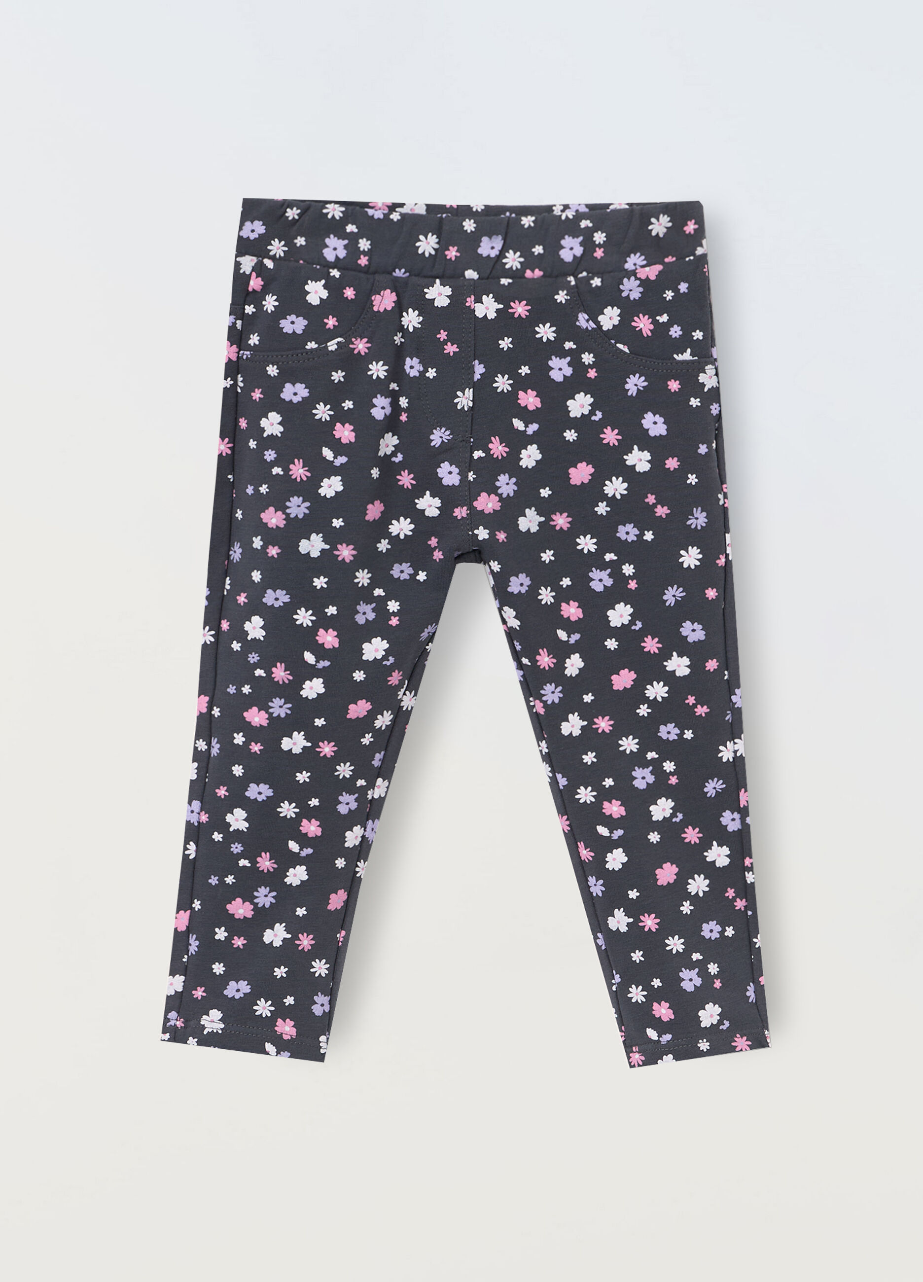 Treggings in felpa di cotone stretch neonata_0