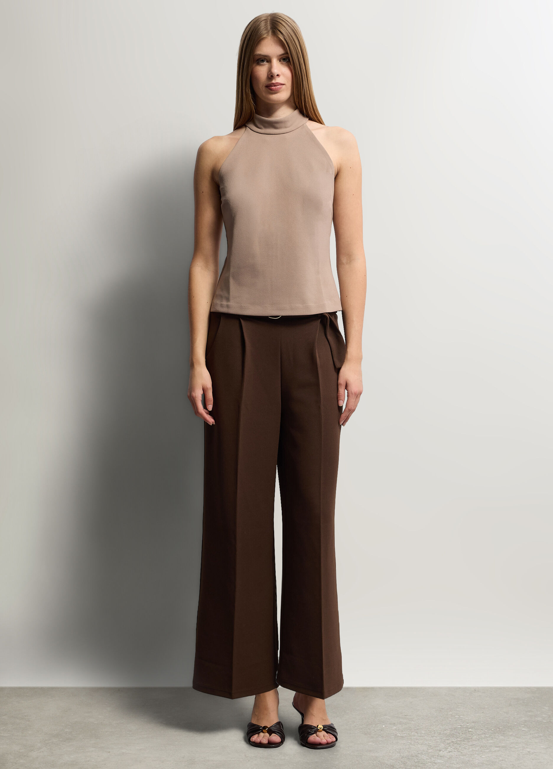 Pantaloni Wide Leg stretch donna_0