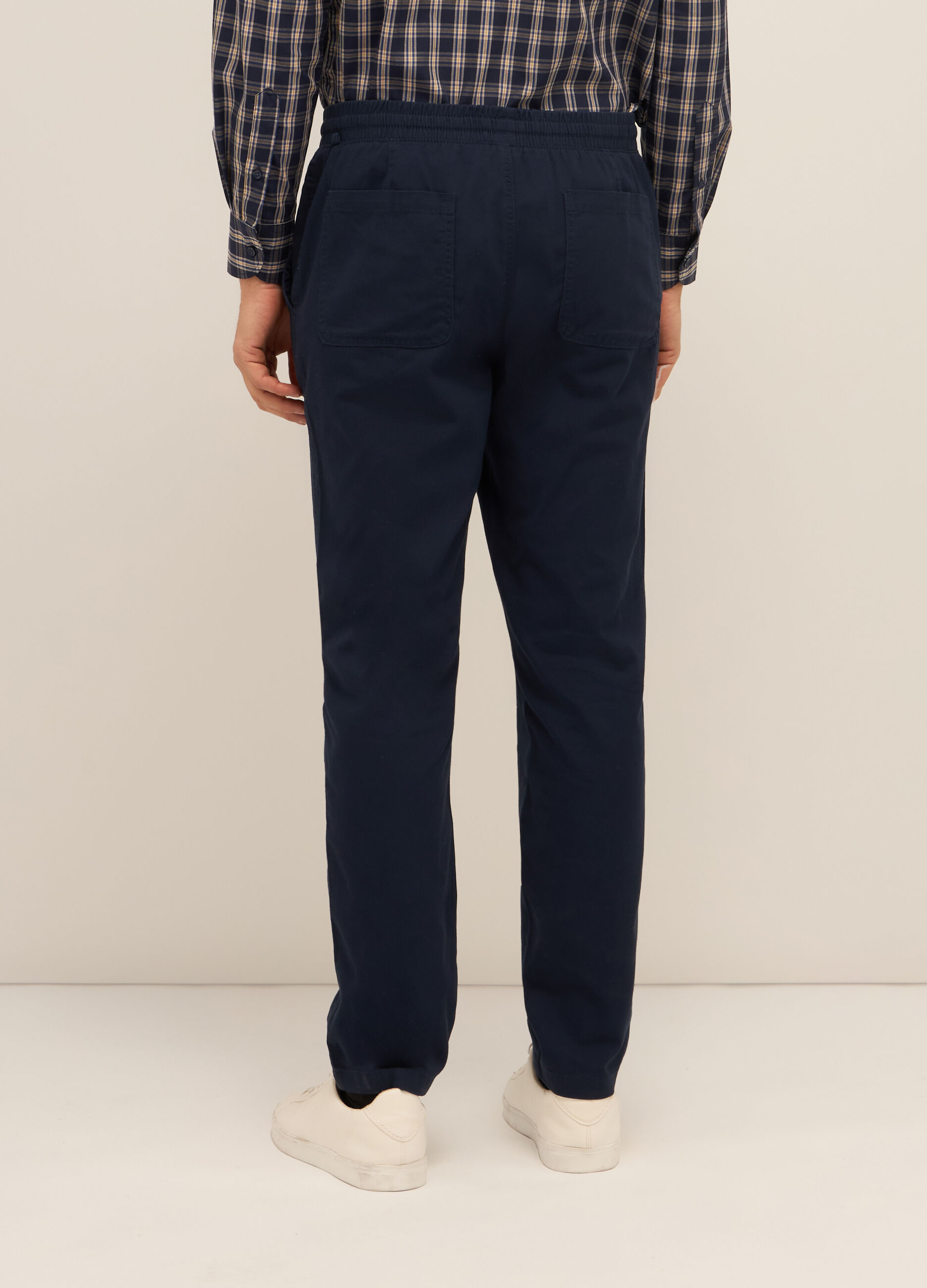 Pantaloni chino in twill di puro cotone uomo_1
