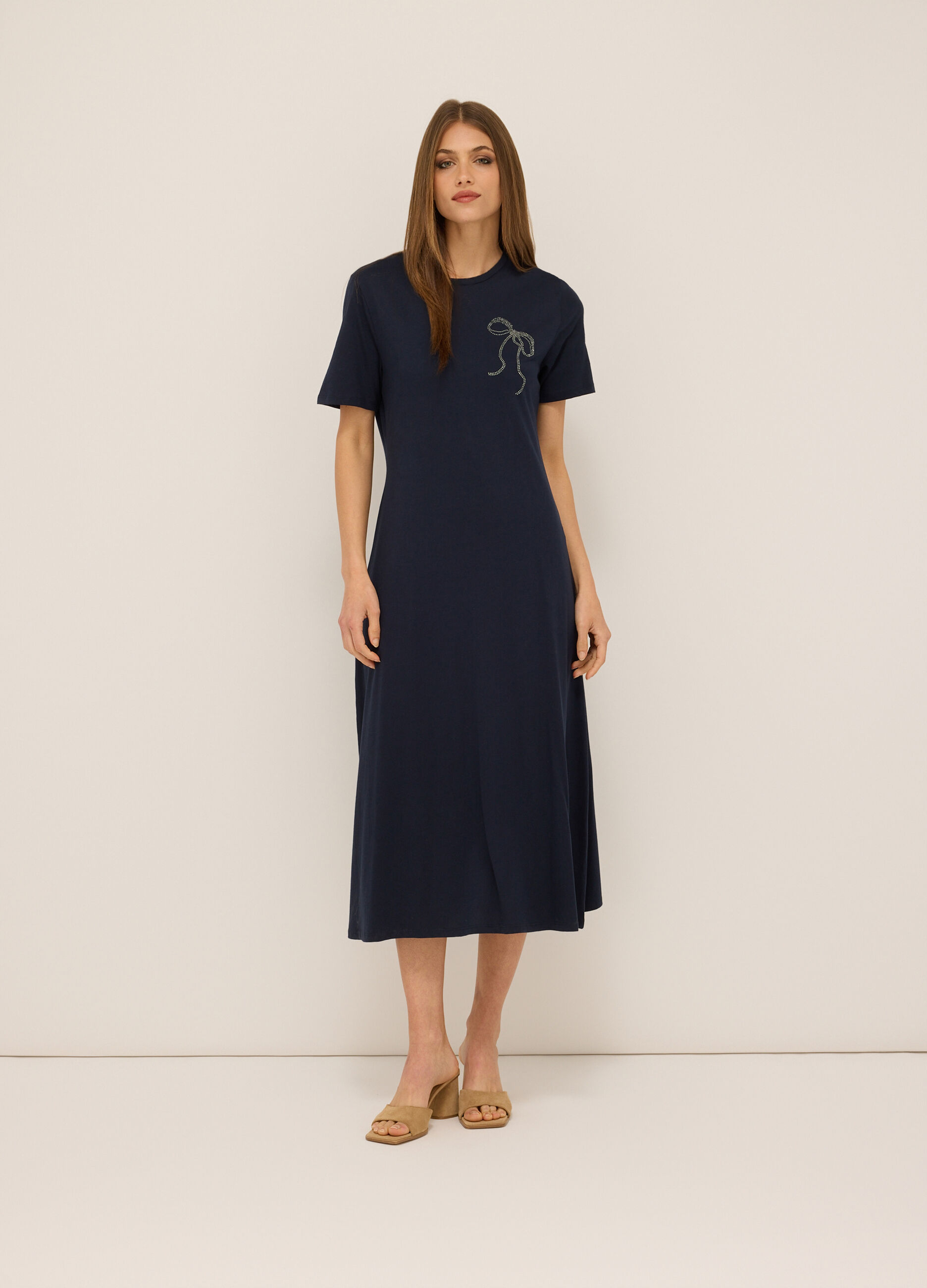 Abito lungo in jersey di puro cotone donna_0