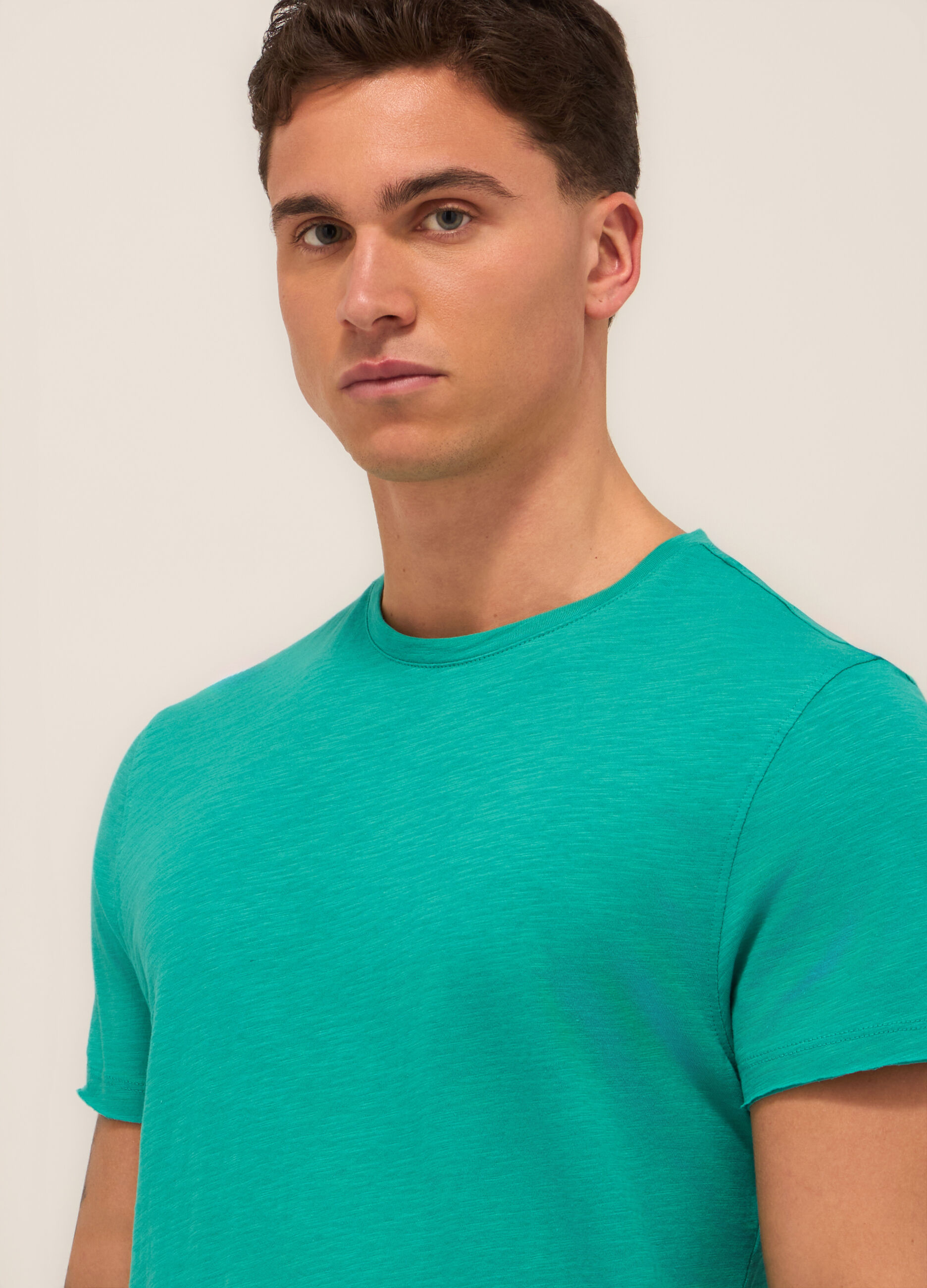 T-shirt in jersey di cotone mélange uomo_2