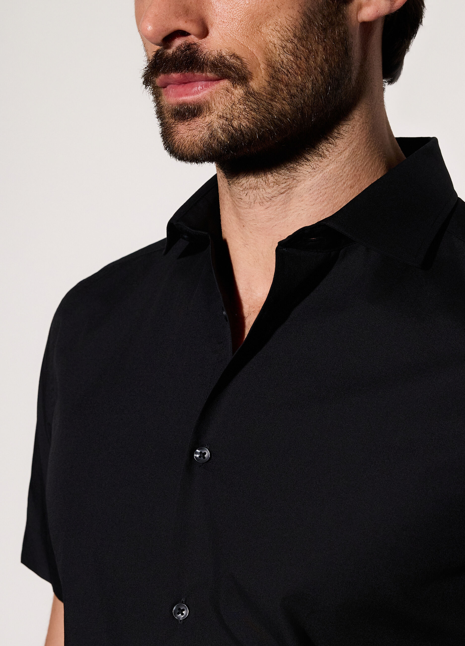 Camicia a maniche corte in misto cotone uomo_2