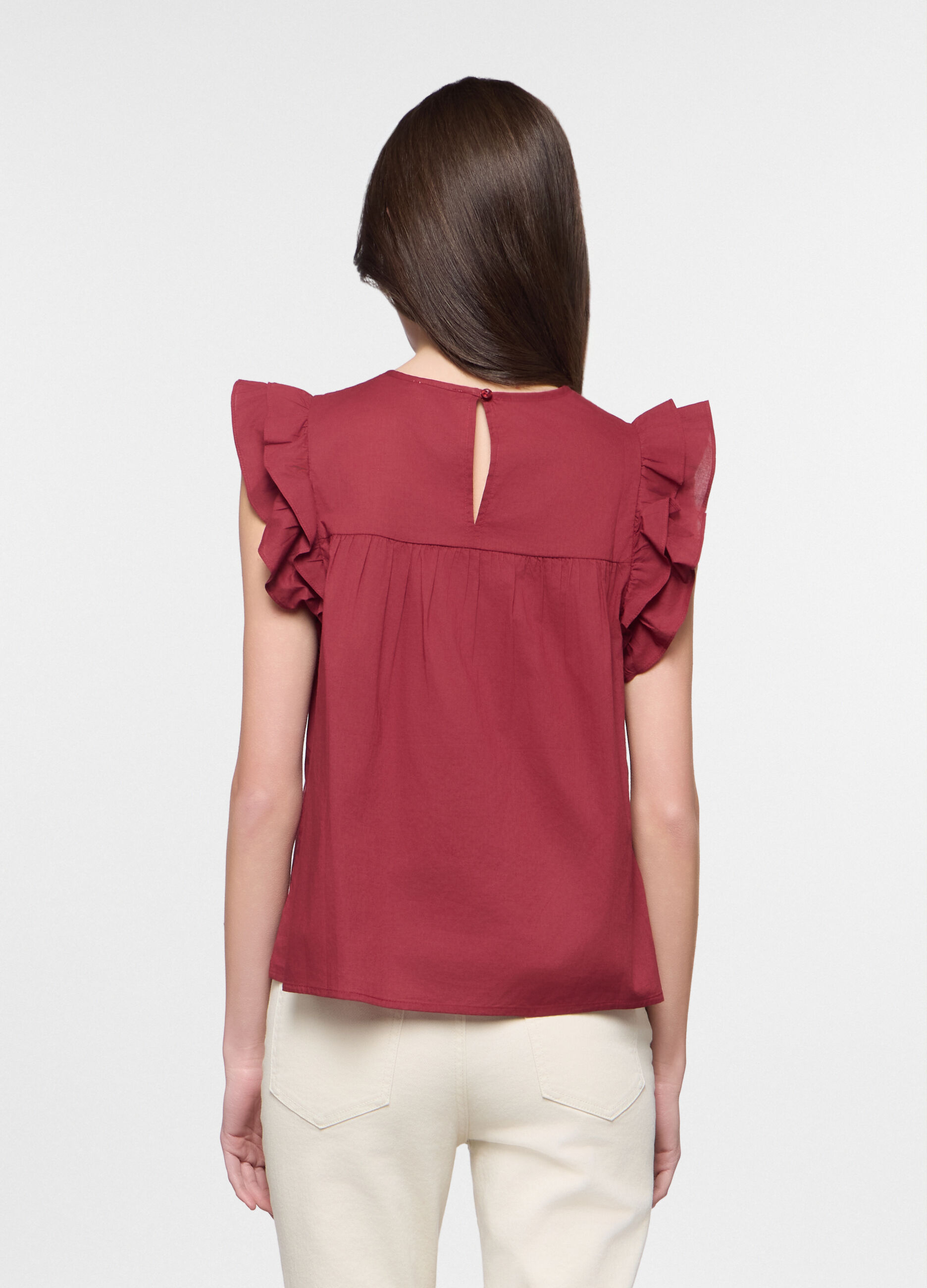 Blusa girocollo Fit Regular in puro cotone donna_1