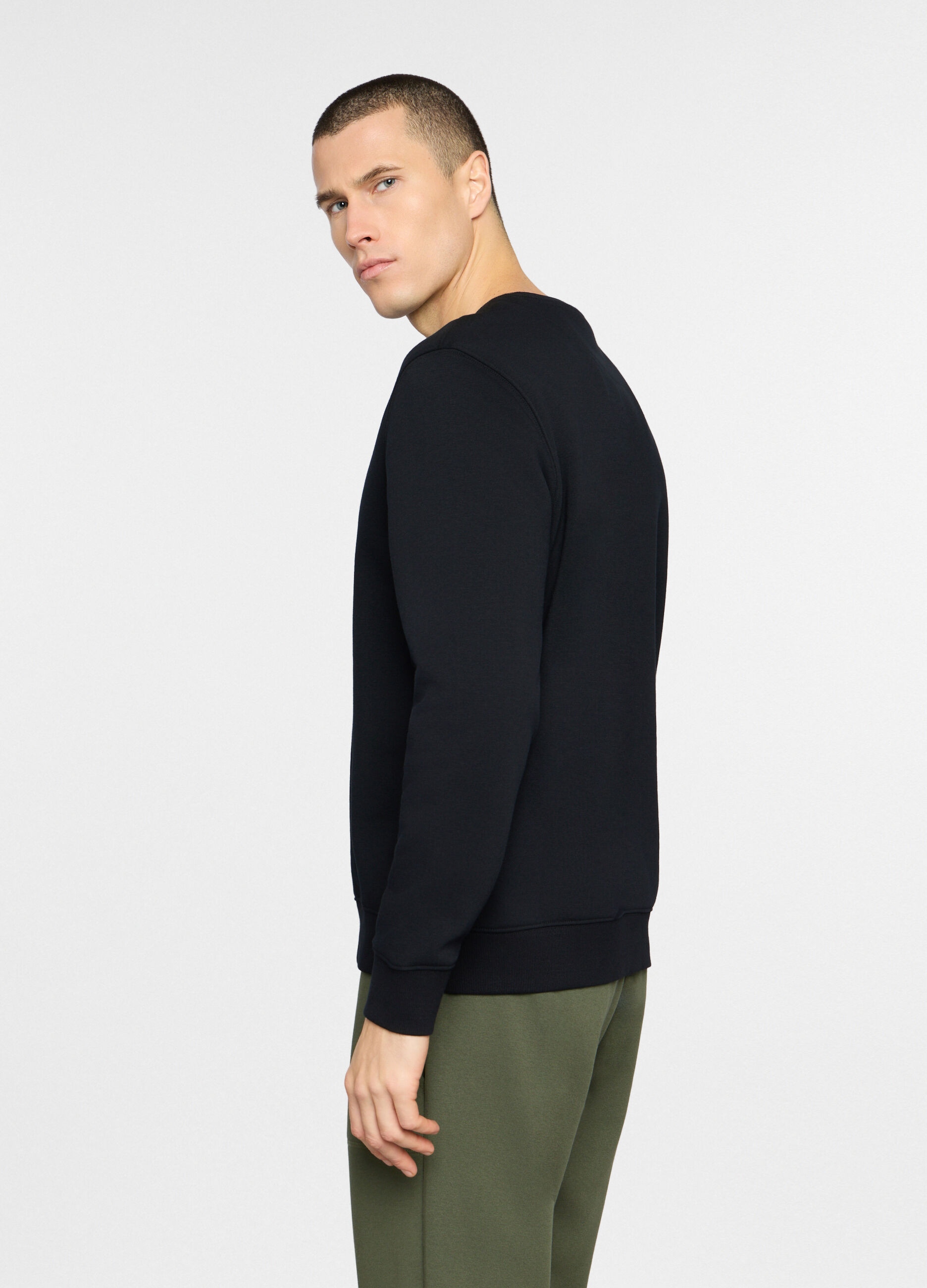Felpa girocollo in misto cotone uomo_1