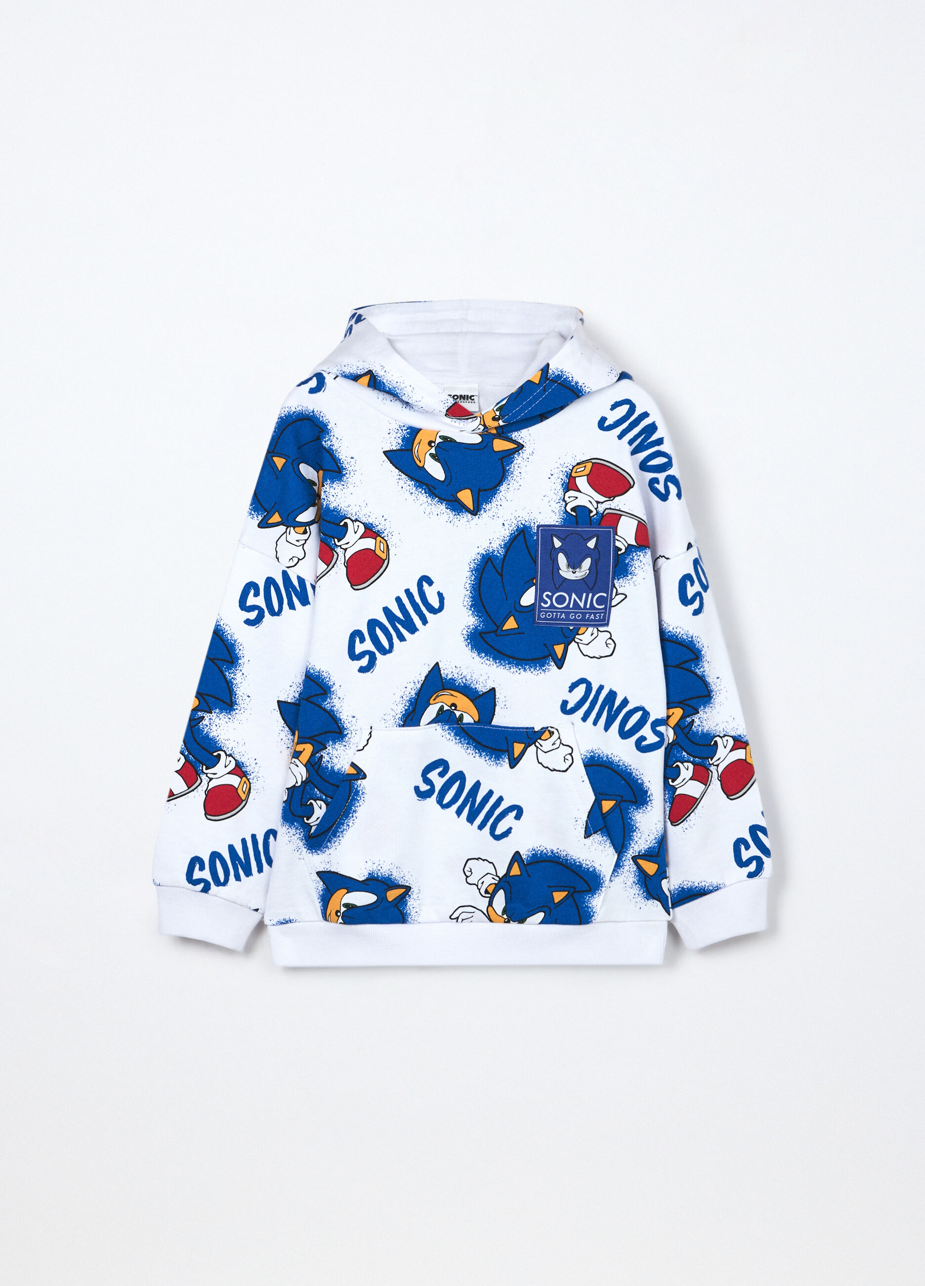 Felpa Sonic in french terry di puro cotone bambino_0