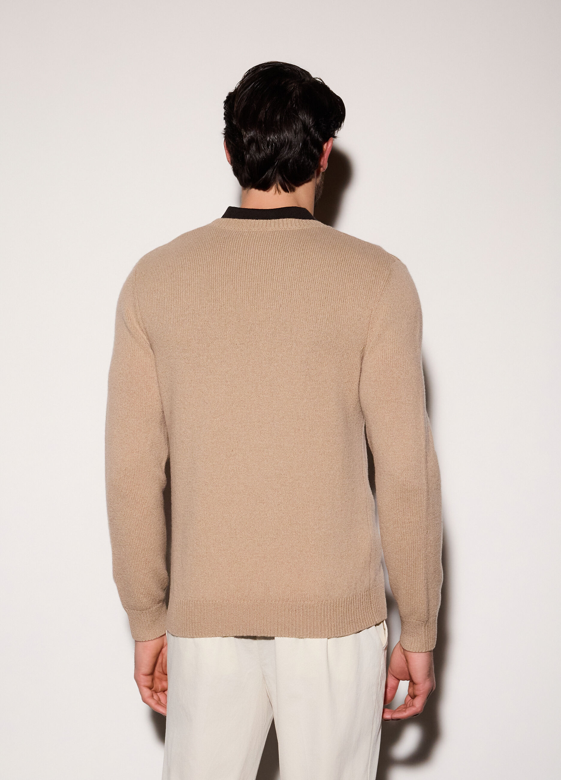 Maglione girocollo in lana m&eacute;lange uomo_1