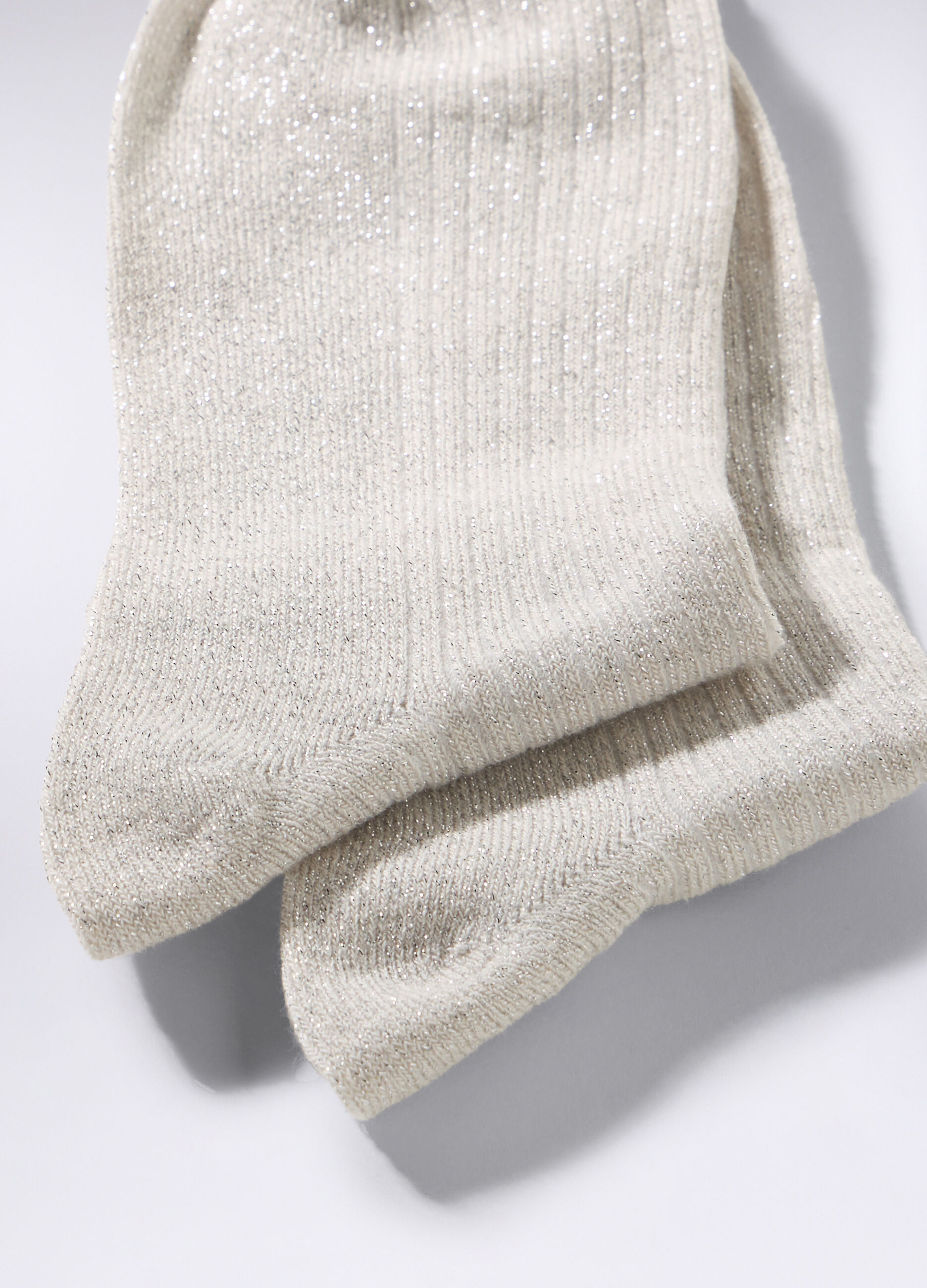 Calze corte misto cotone stretch con filo lurex donna_1