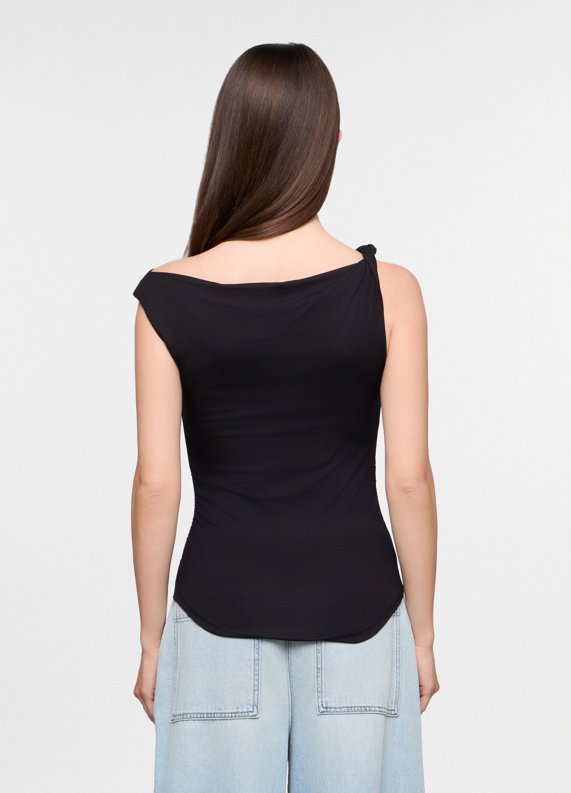 T-shirt con scollo a barchetta donna_1