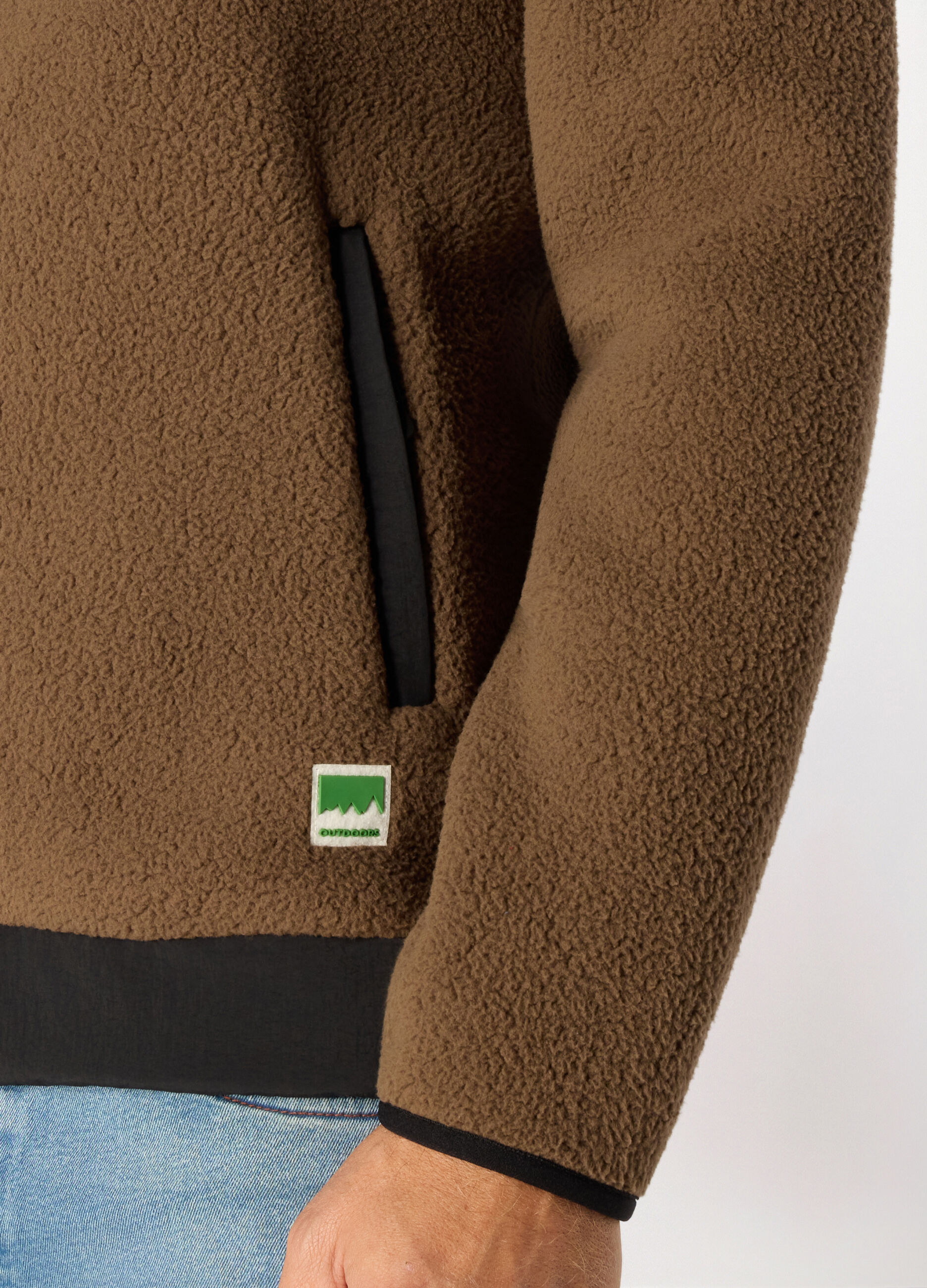 Felpa in pile con cappuccio e zip uomo_2