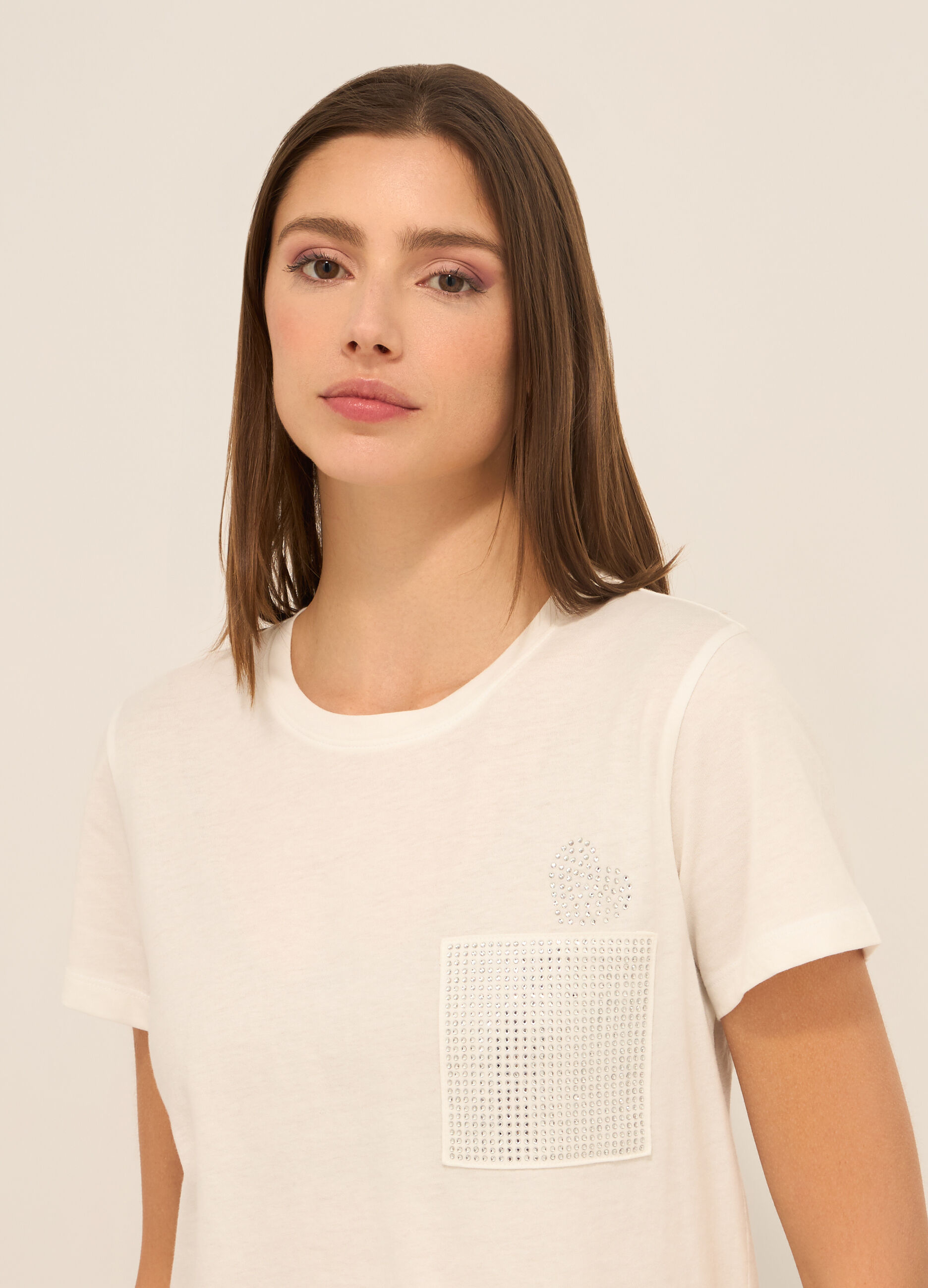 T-shirt in jersey di puro cotone donna_2