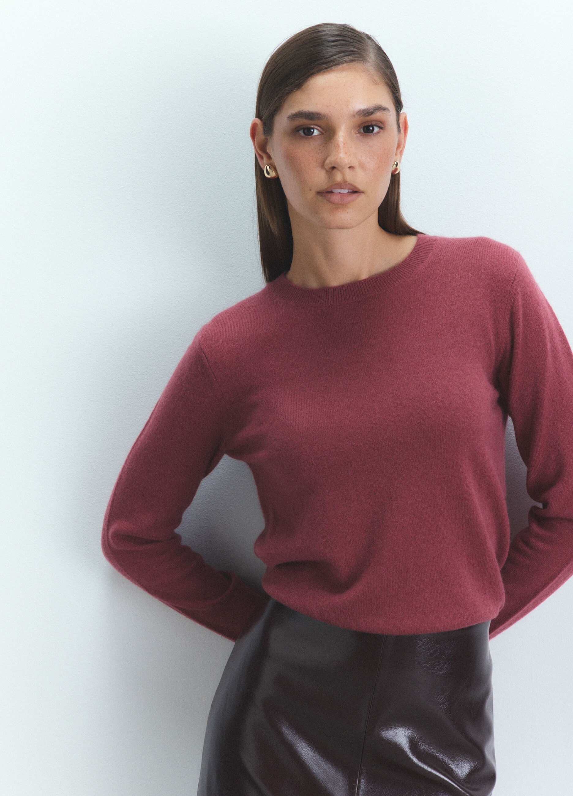 Pullover girocollo in puro cashmere donna_1