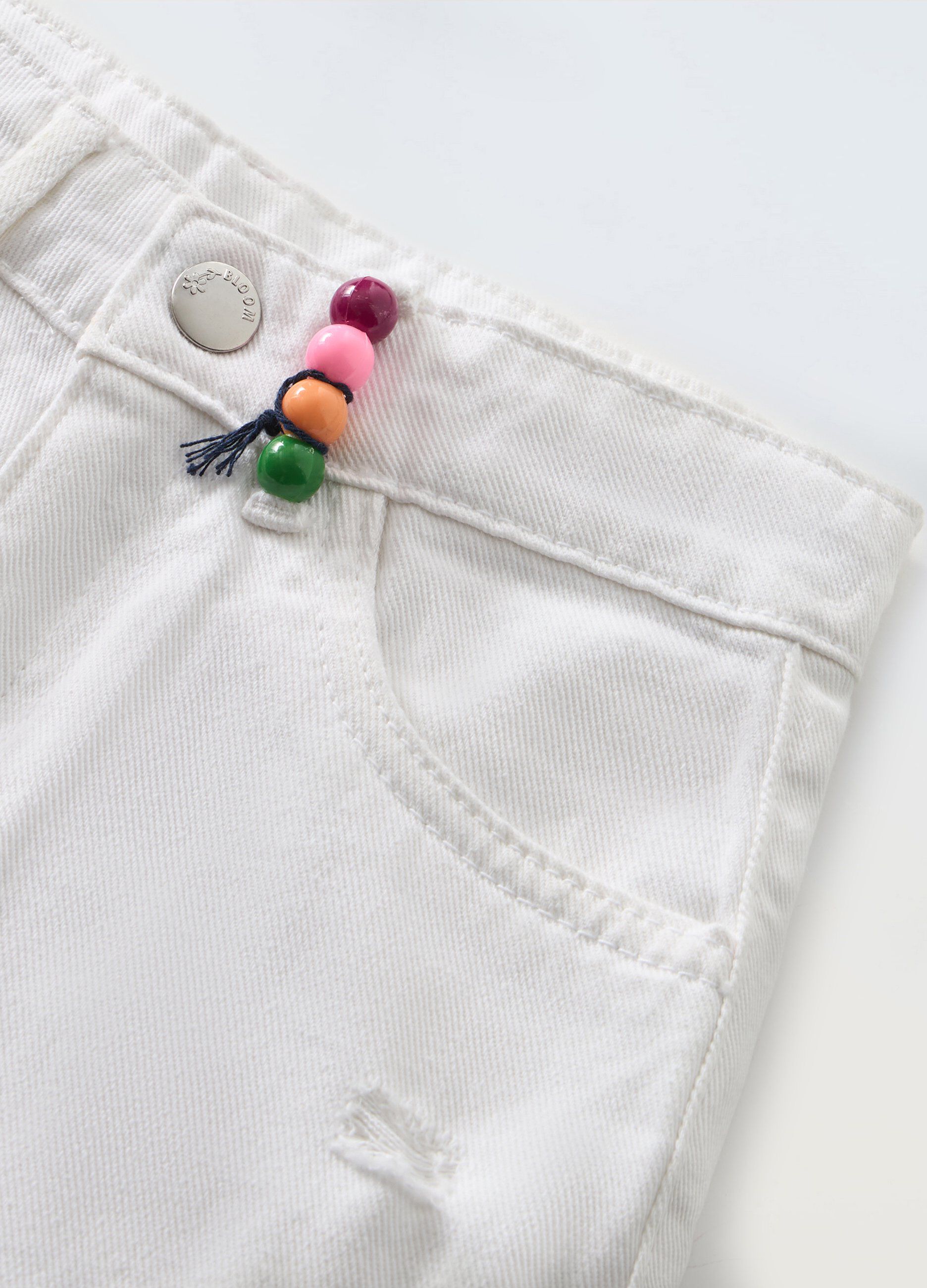 Shorts ripped in denim di puro cotone bambina_1