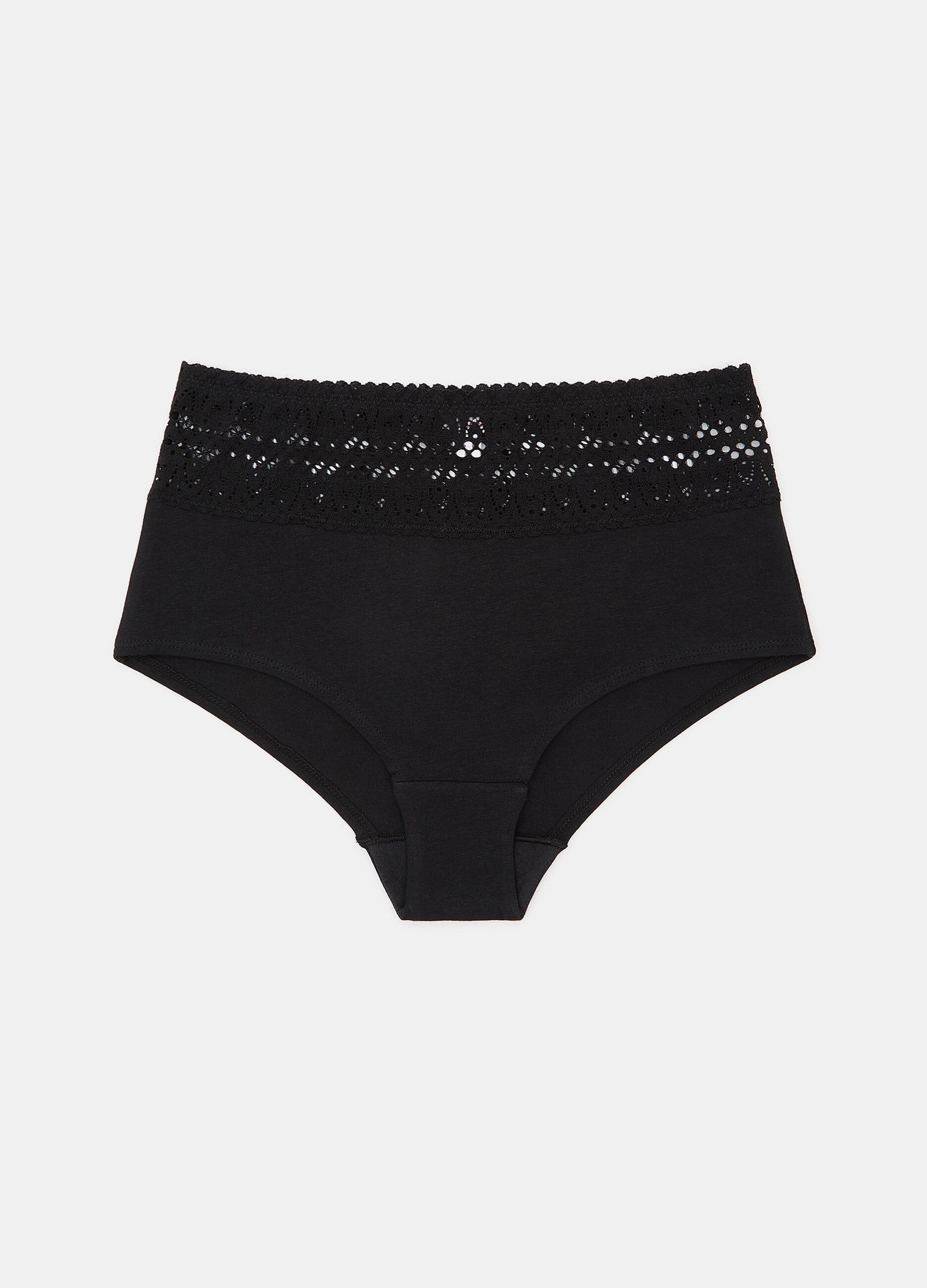 Slip con vita alta e passamaneria in pizzo donna_0
