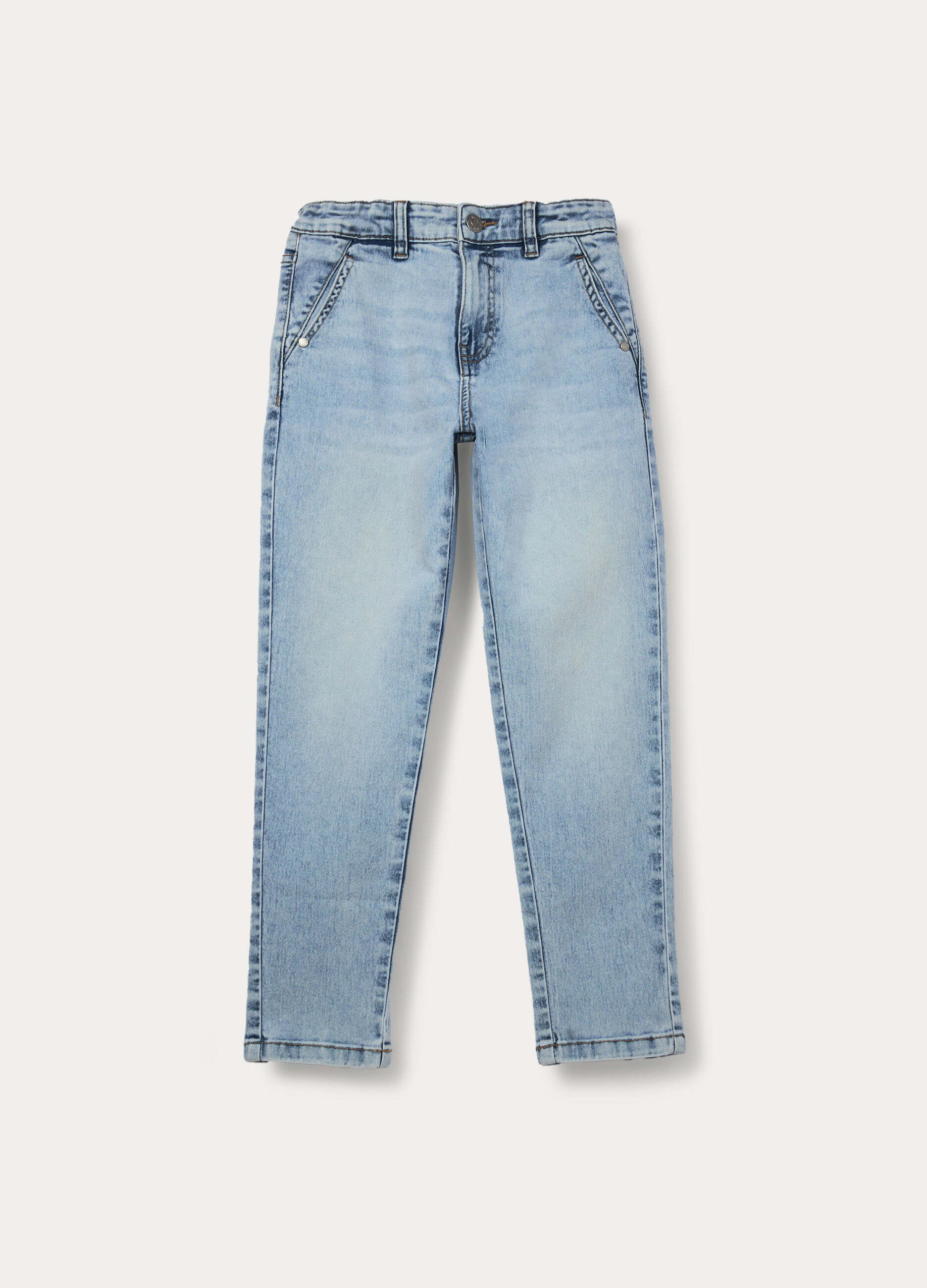 Pantaloni in denim di misto cotone ragazzo_0