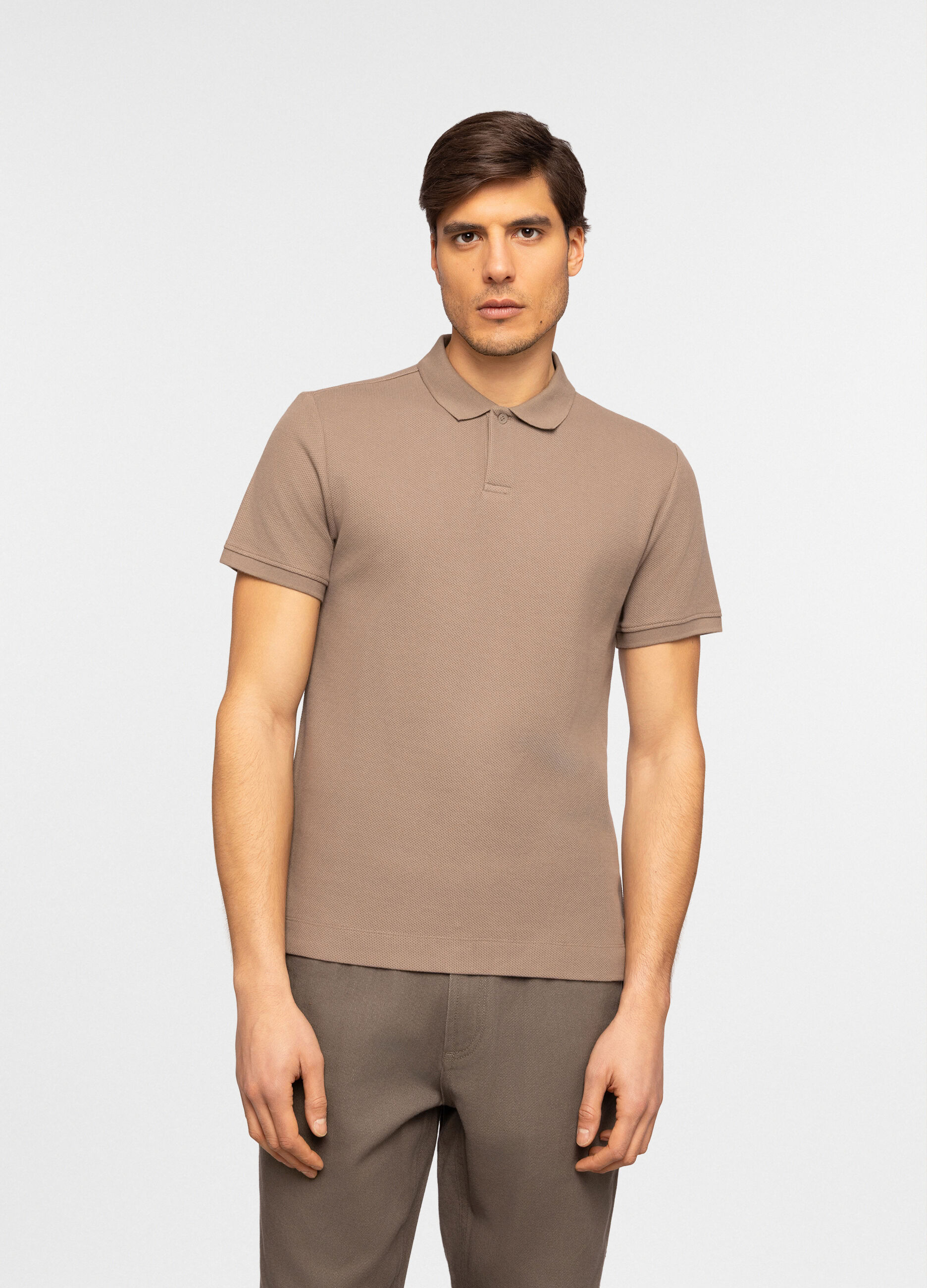 Polo maniche corte in cotone a maglia uomo_0