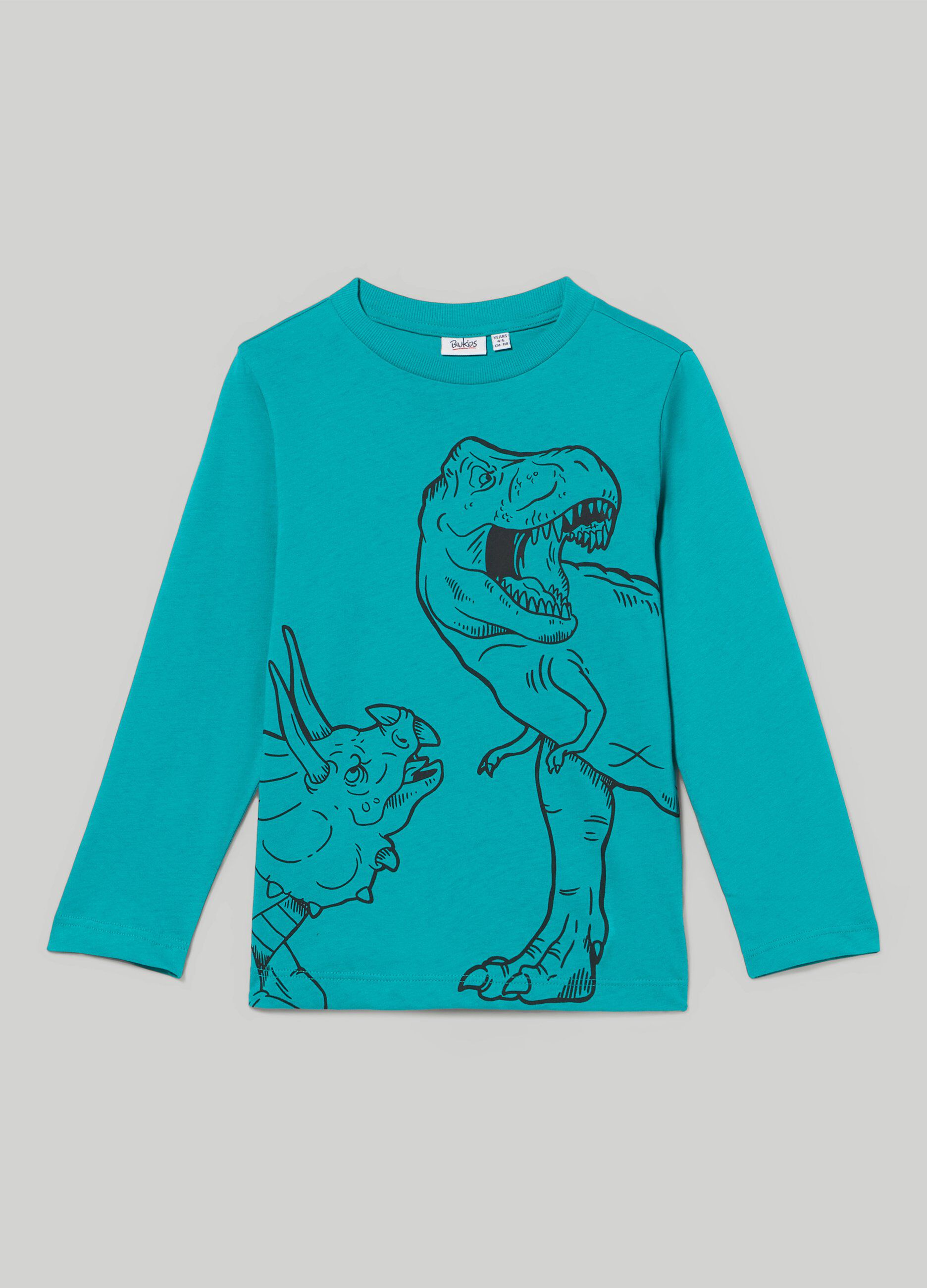 T shirt a maniche lunghe in puro cotone bambino