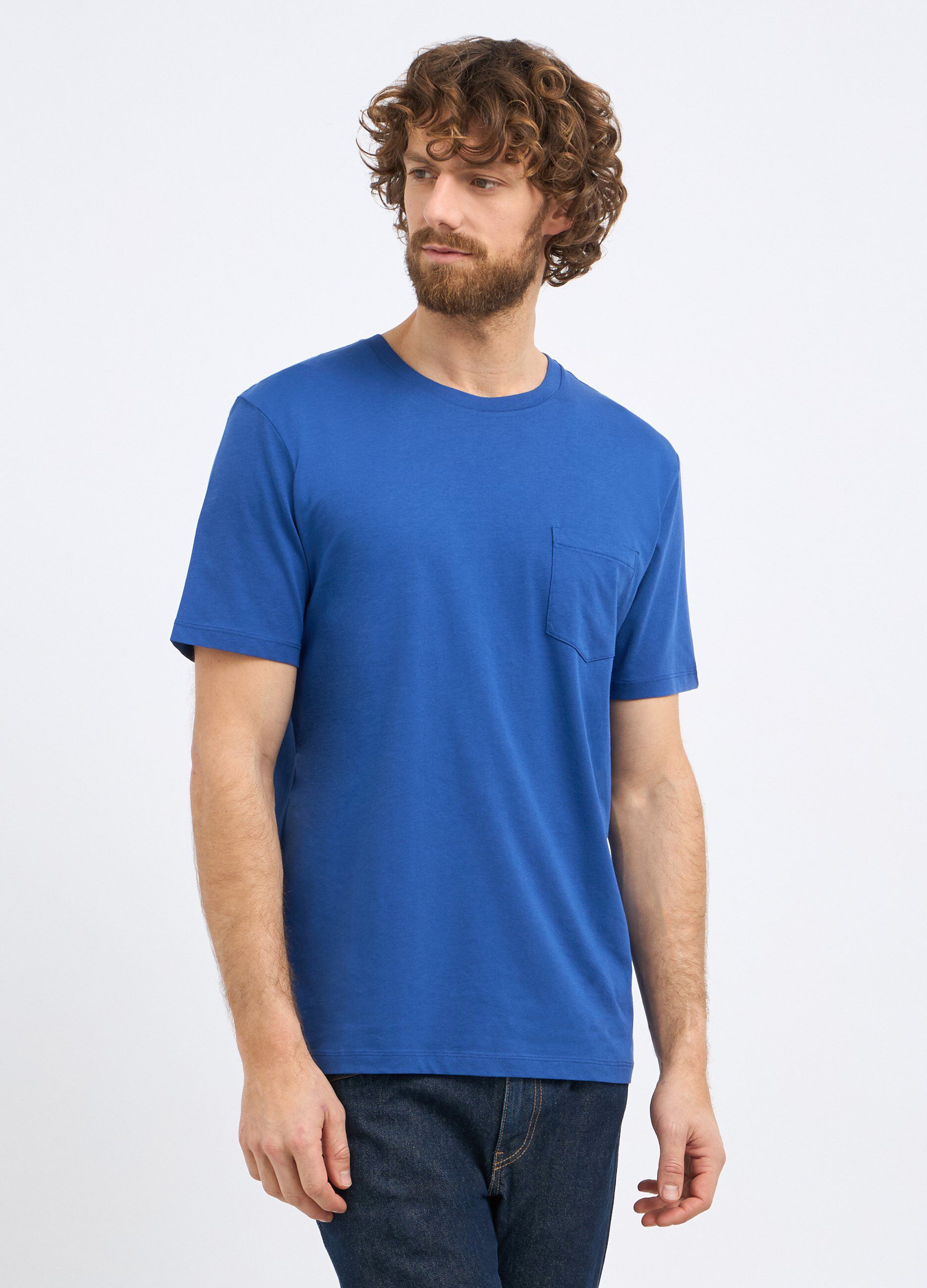 T-shirt in puro cotone con taschino uomo_0