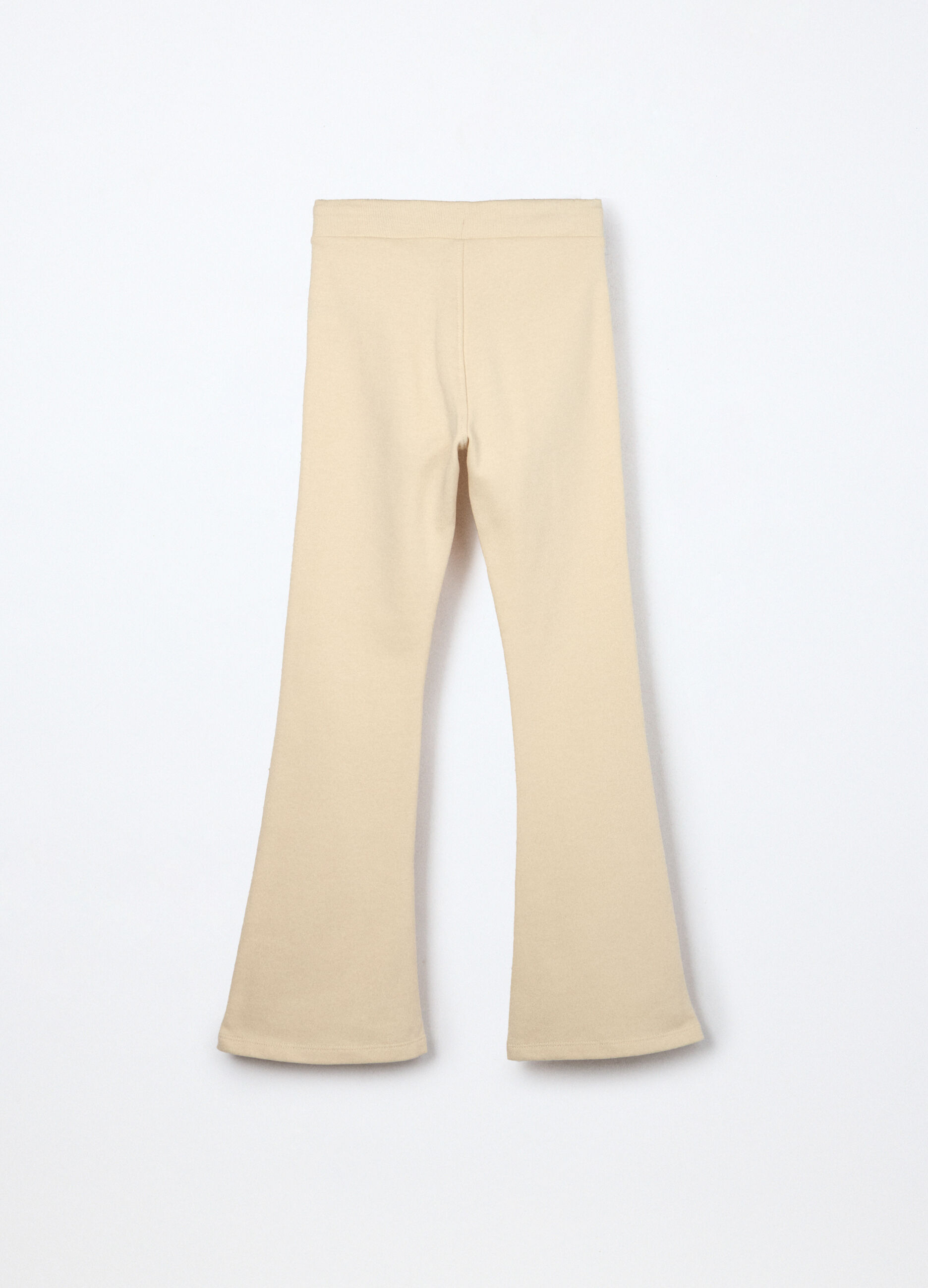 Jogger flare fit in misto cotone fleece ragazza_1