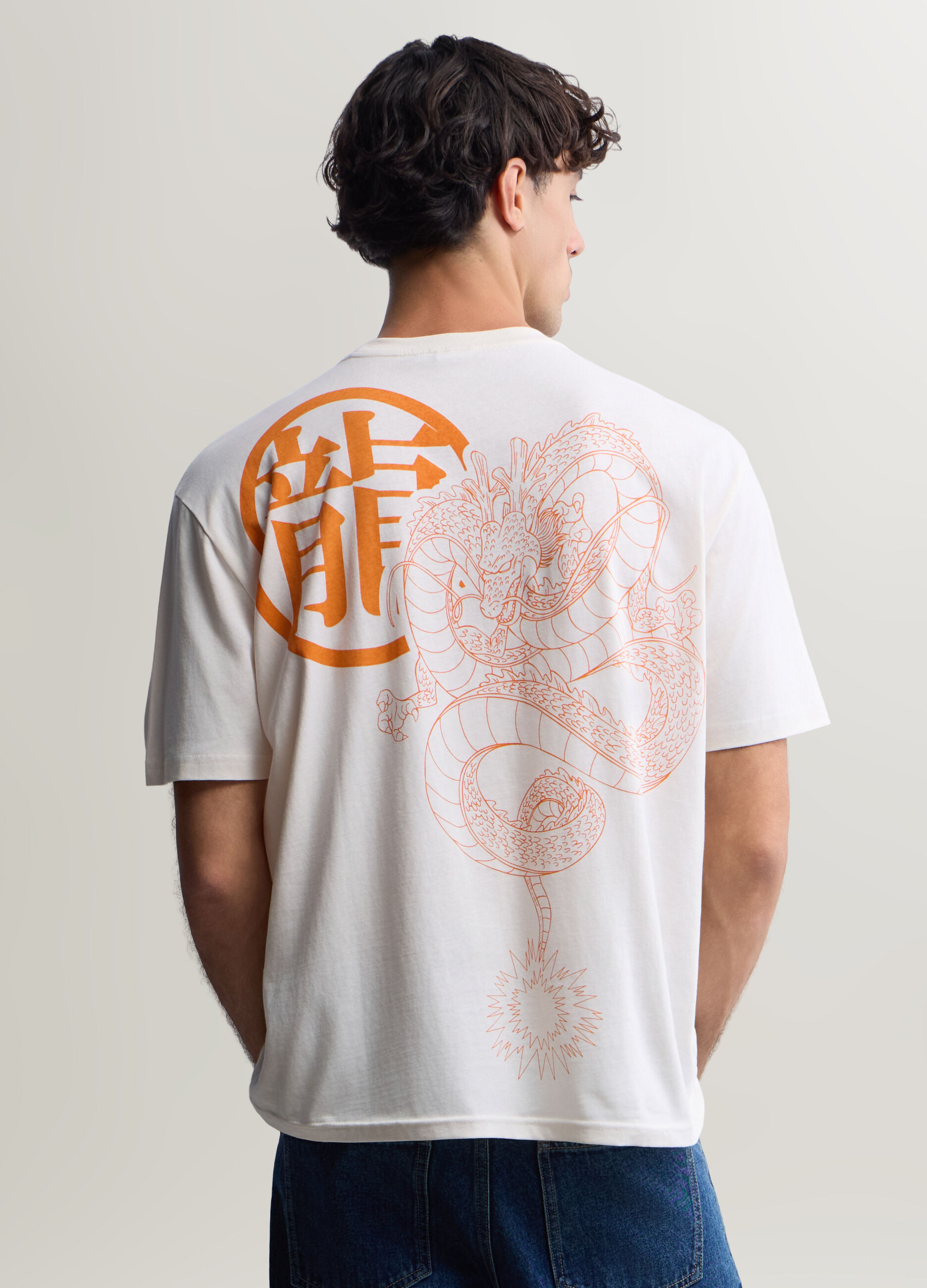 T-shirt girocollo in cotone con stampa Dragonball uomo_1